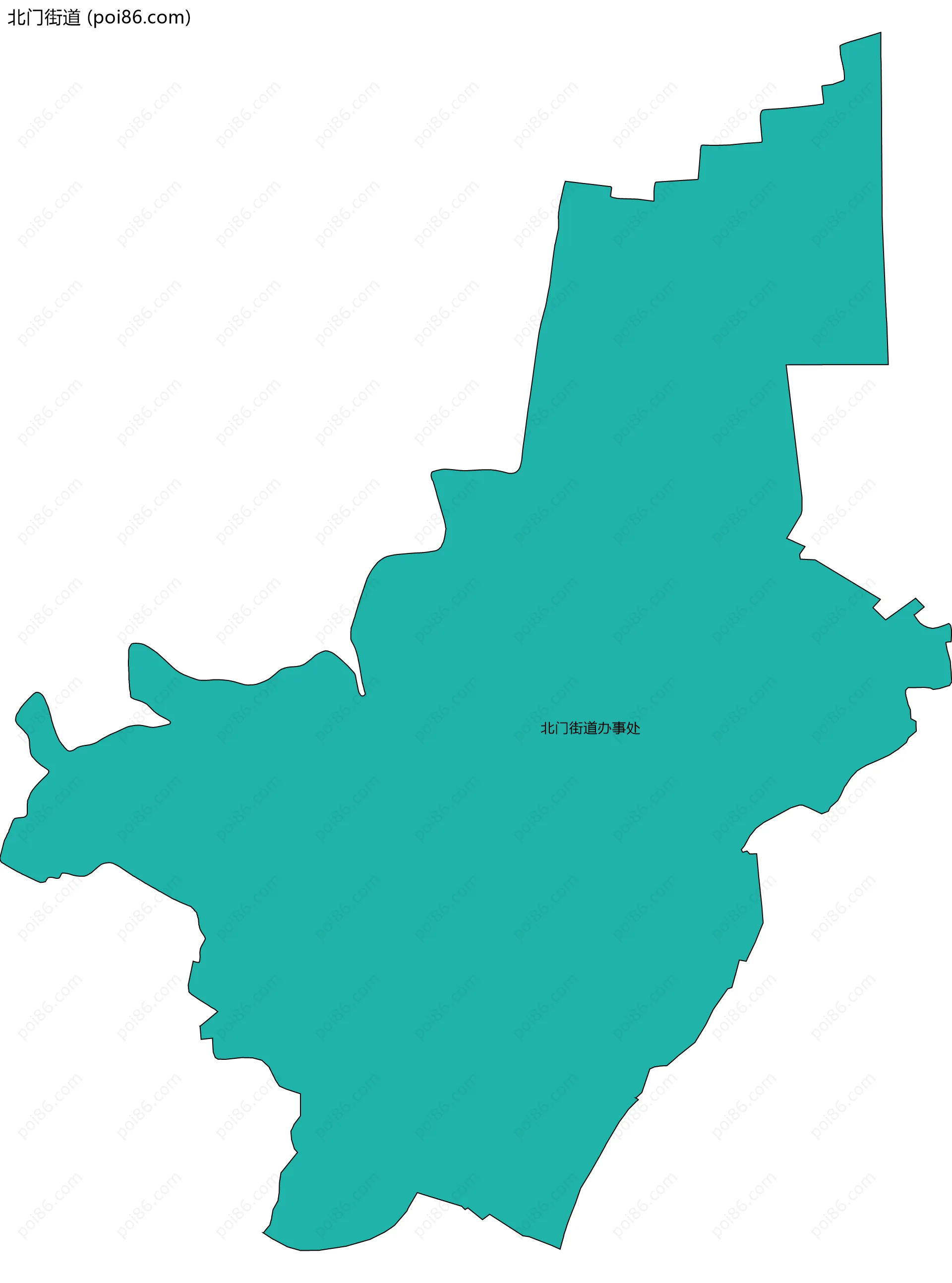 北门街道边界地图(五级行政区划)
