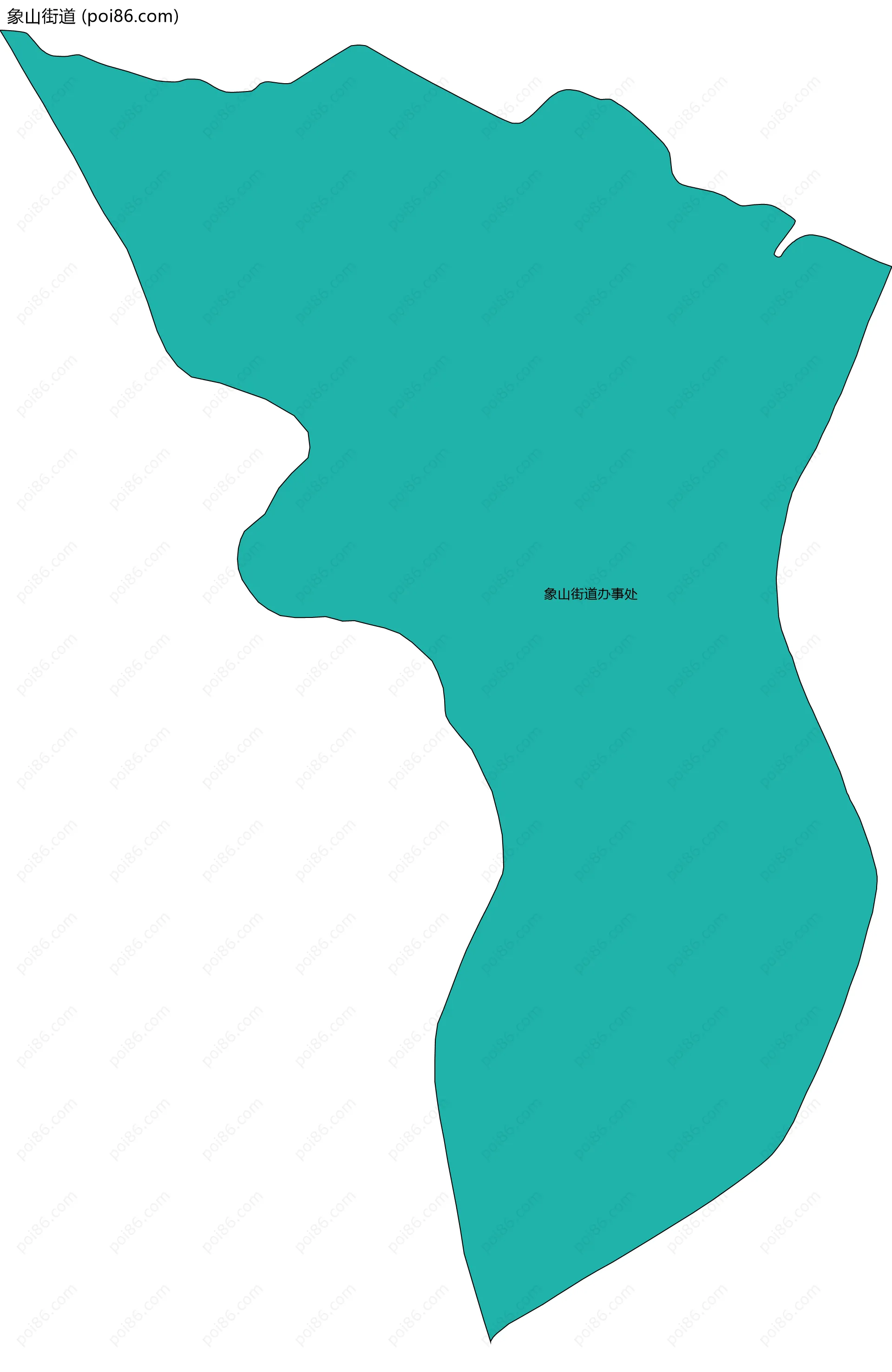 象山街道边界地图(五级行政区划)