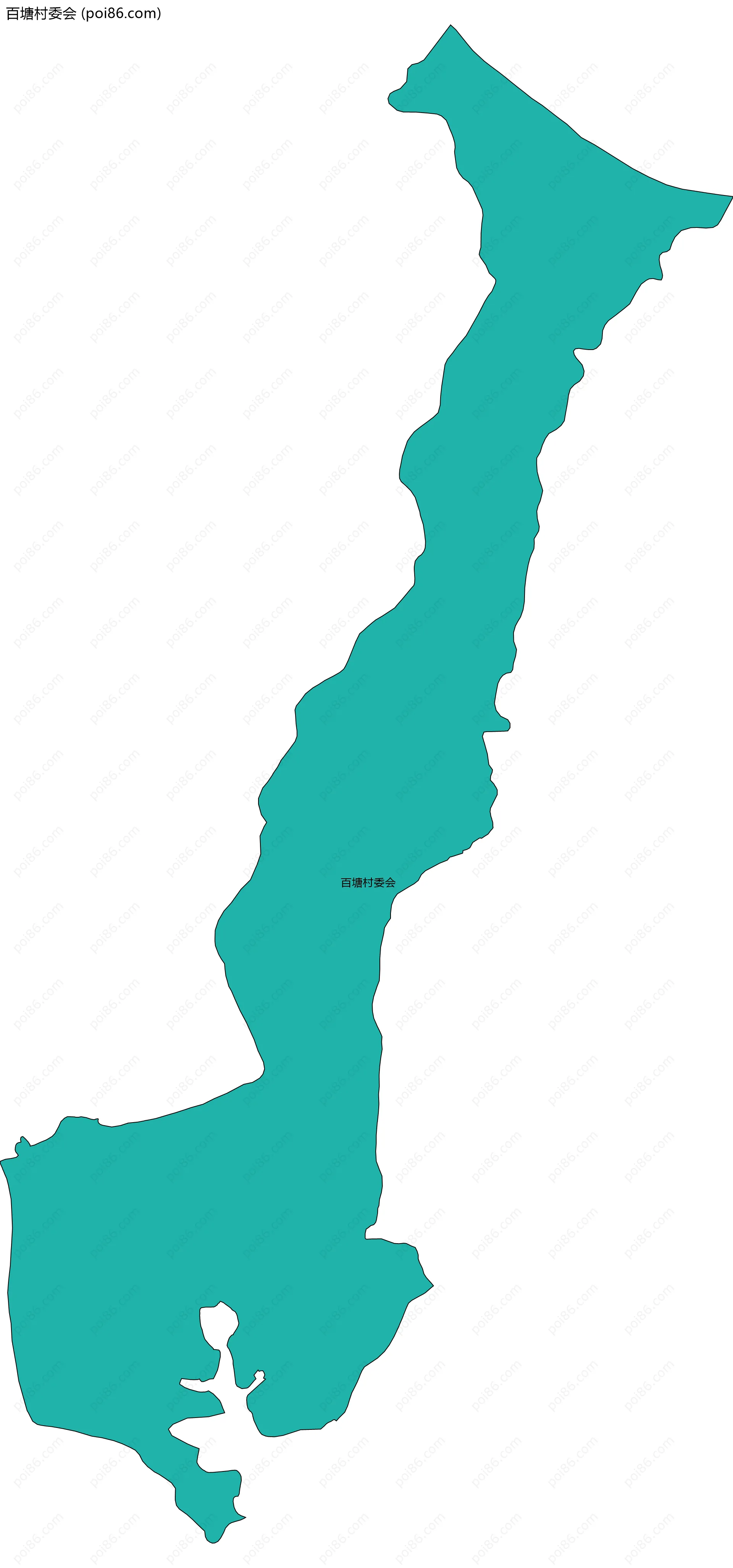 百塘村委会边界地图