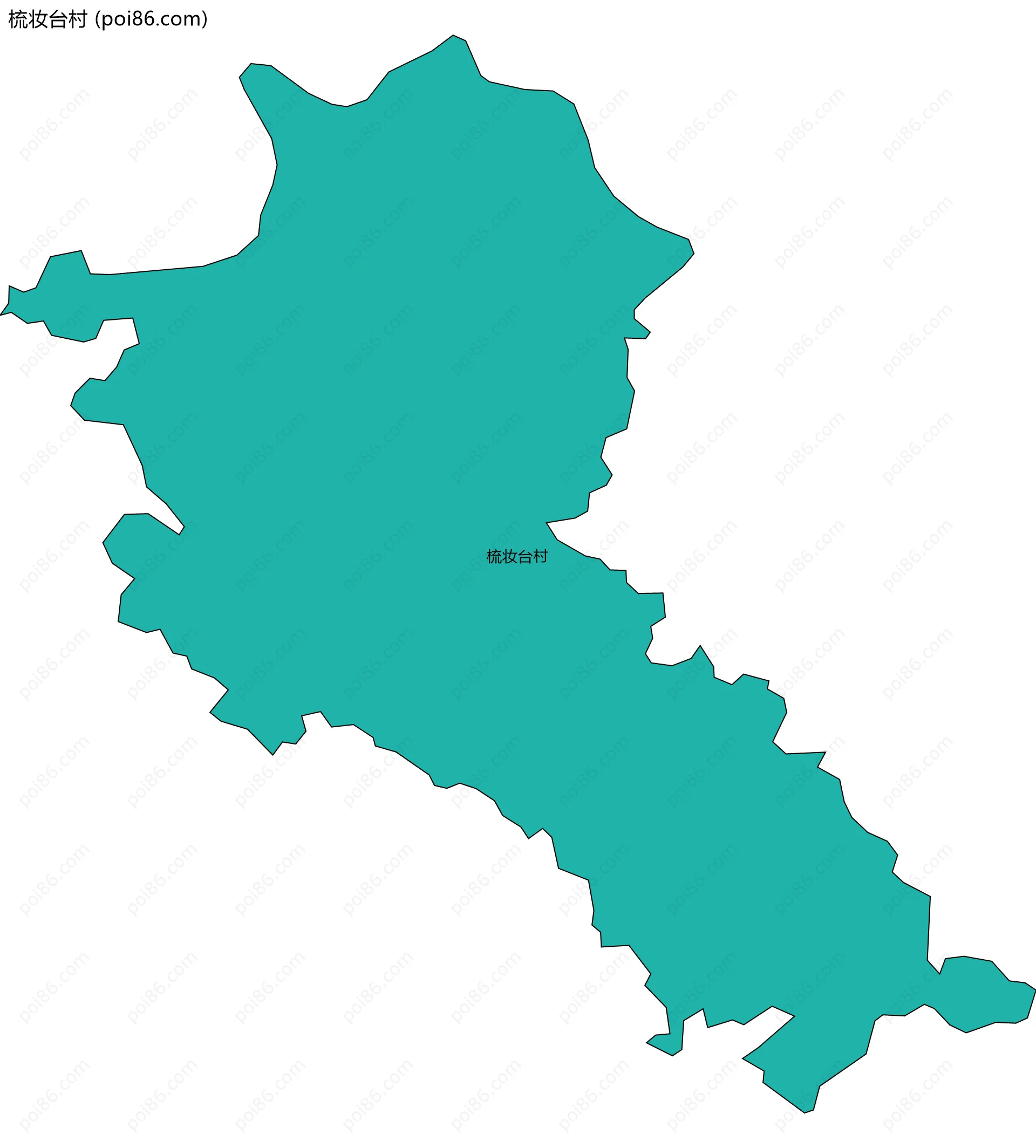 梳妆台村边界地图