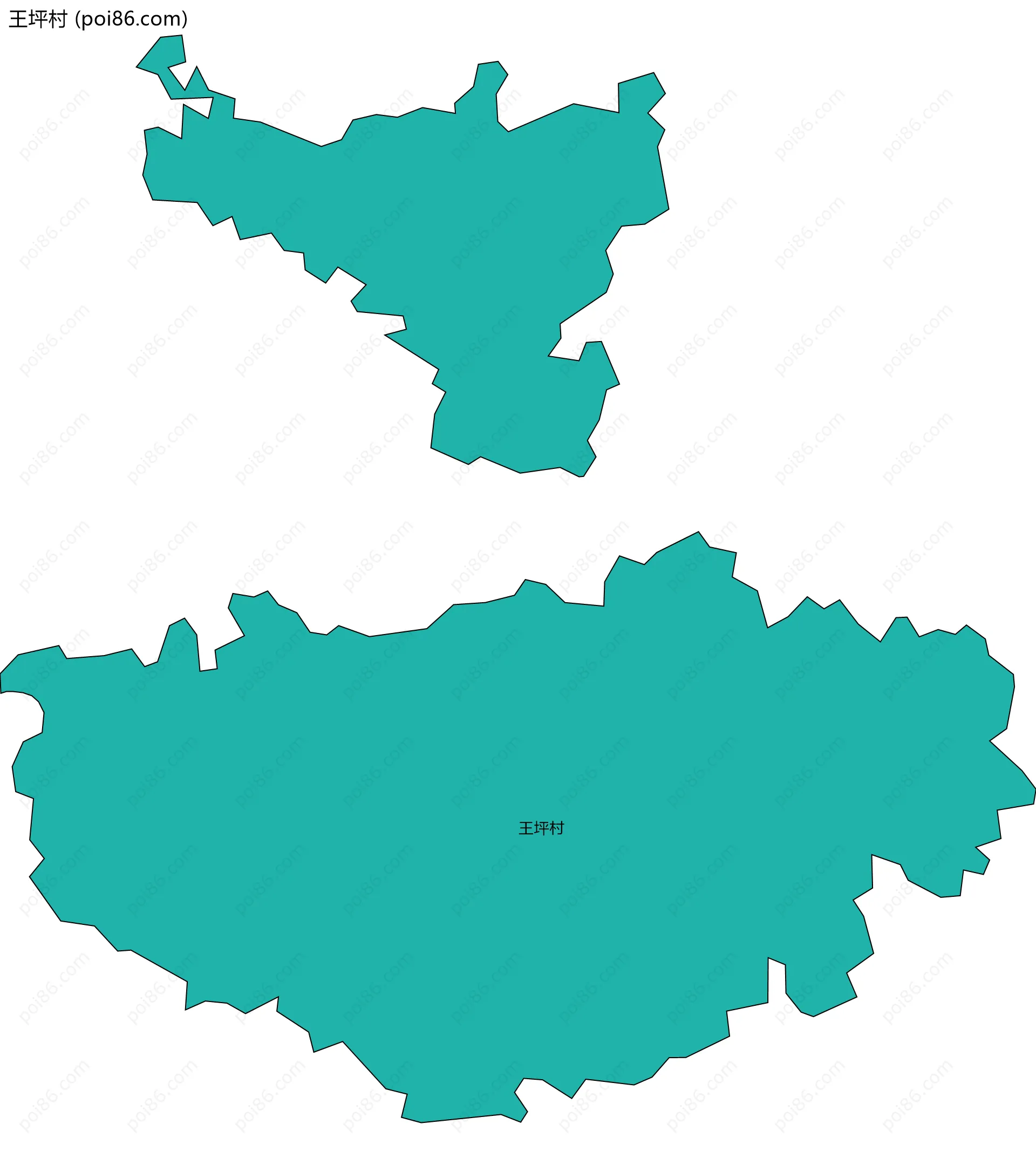 王坪村边界地图