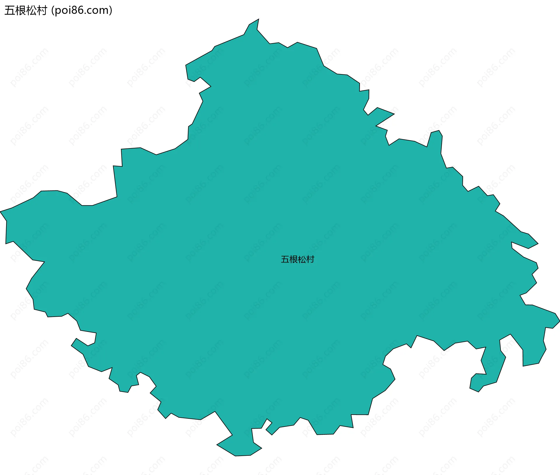 五根松村边界地图