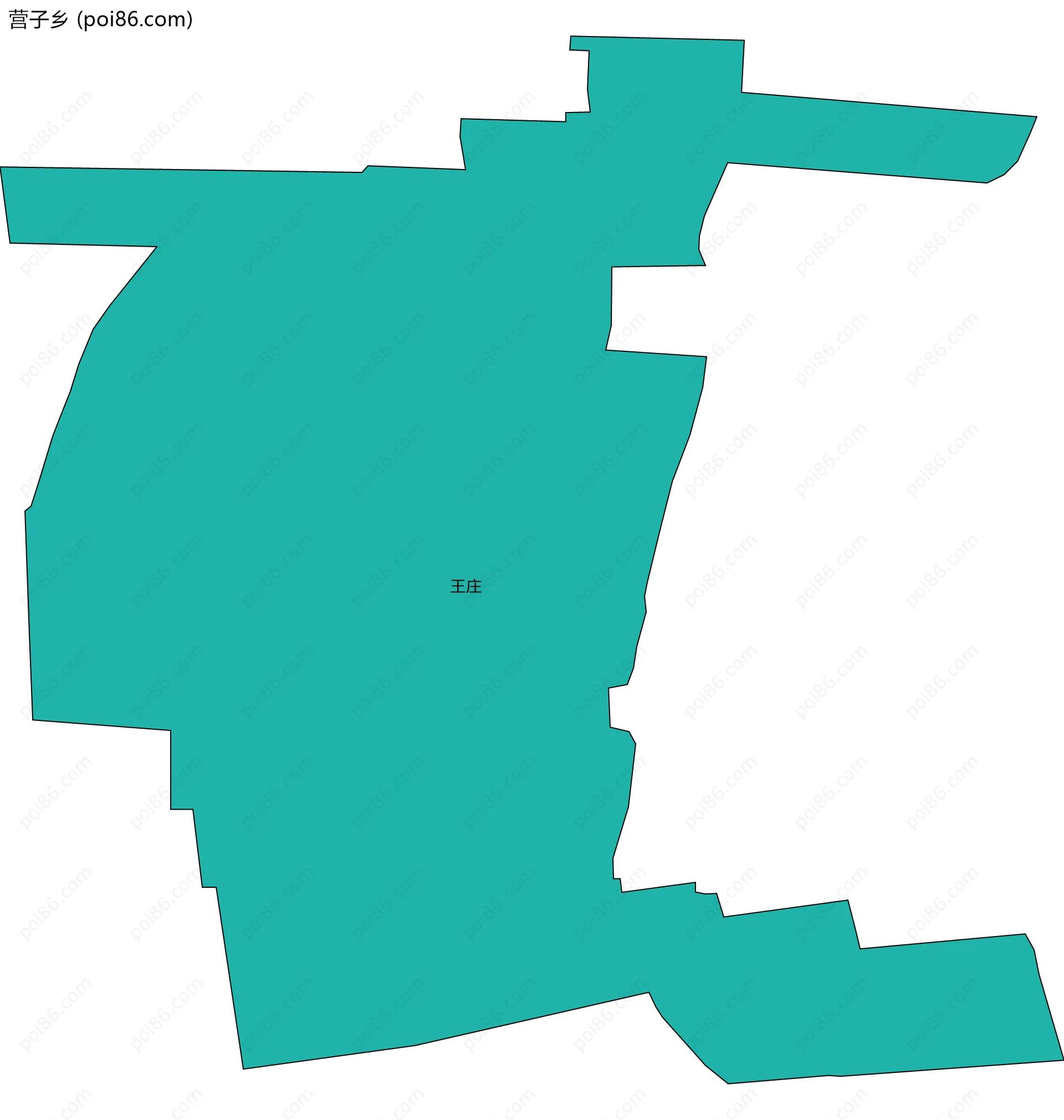 营子乡边界地图(五级行政区划)