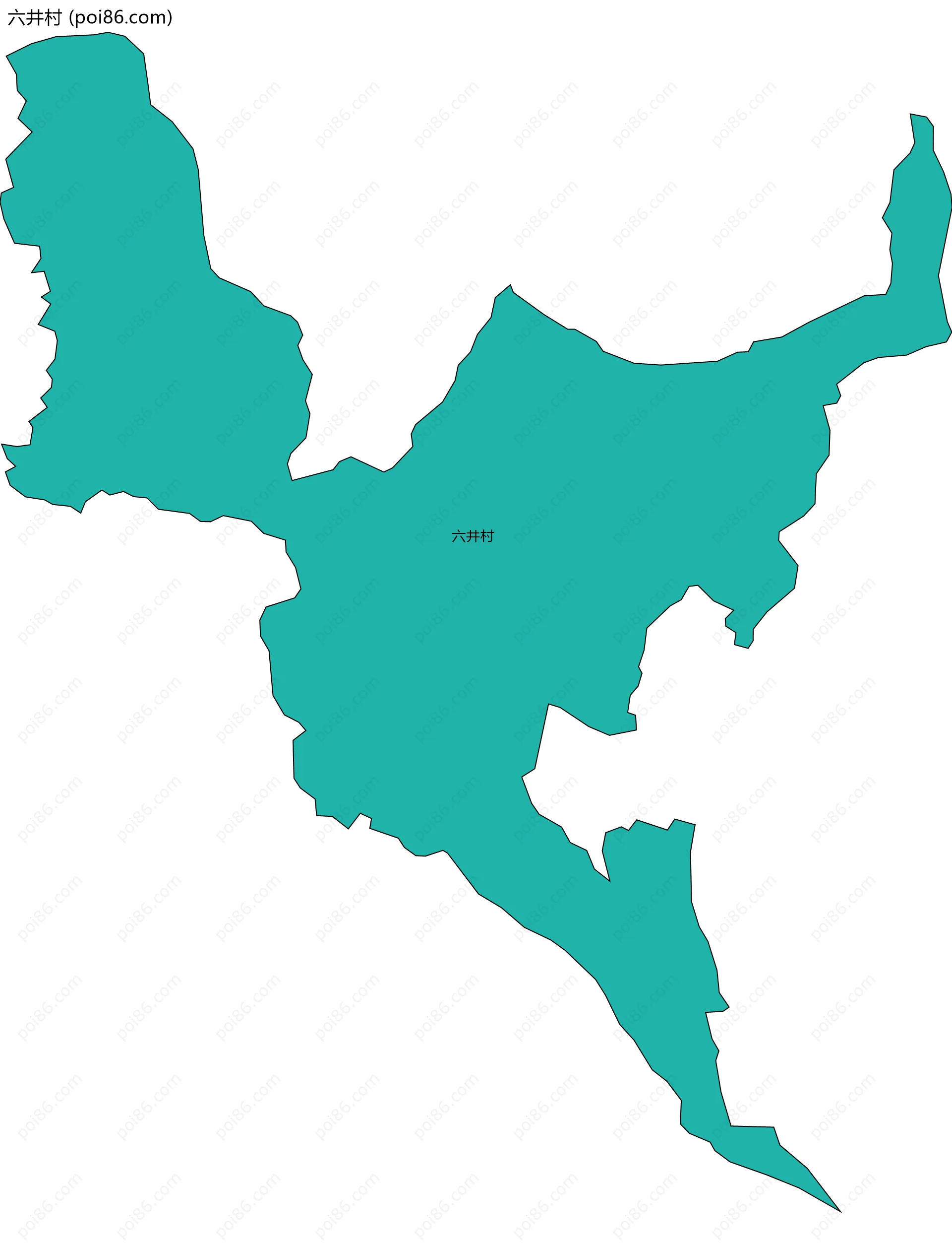 六井村边界地图