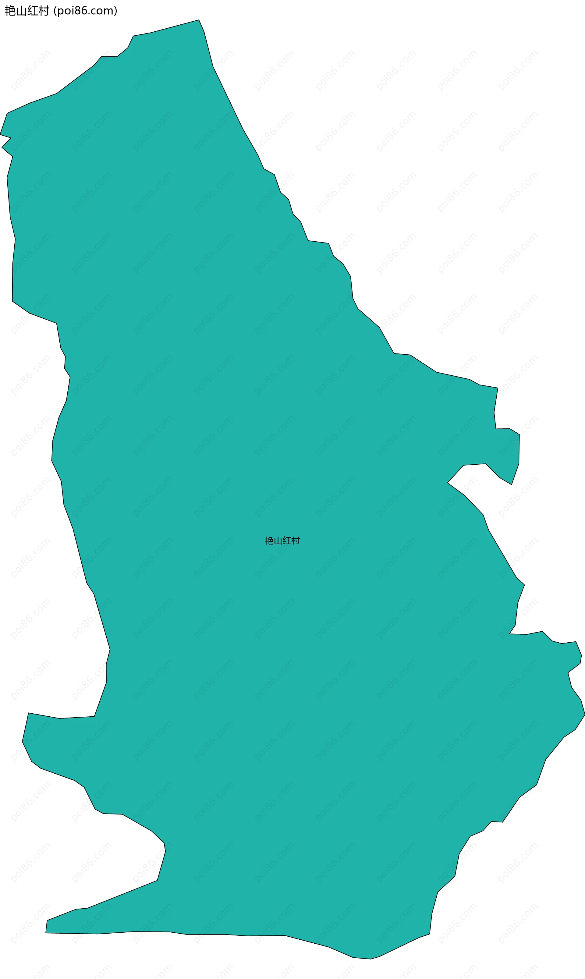 艳山红村边界地图