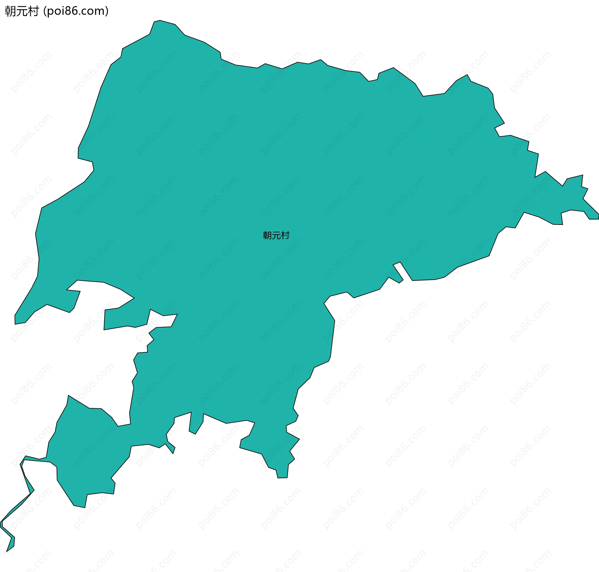朝元村边界地图