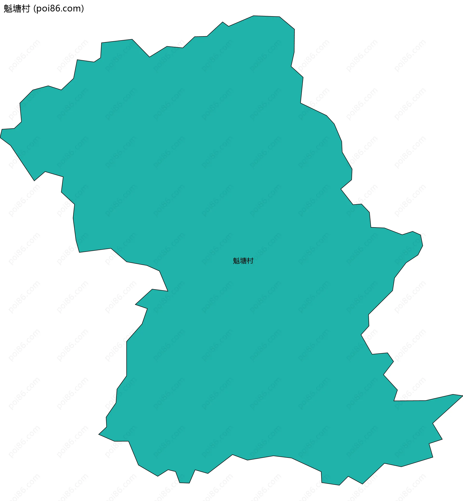 魁塘村边界地图