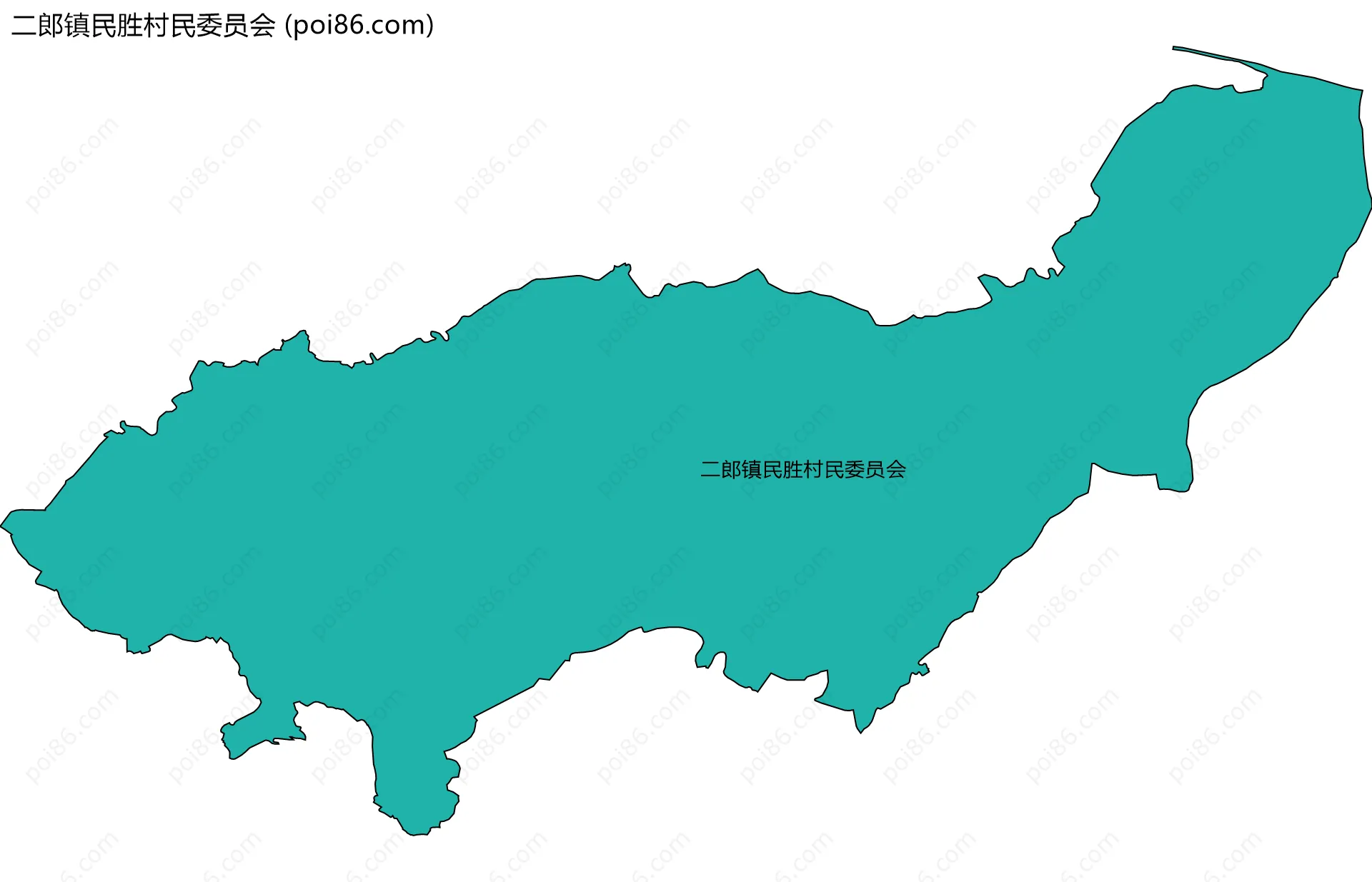 二郎镇民胜村民委员会边界地图