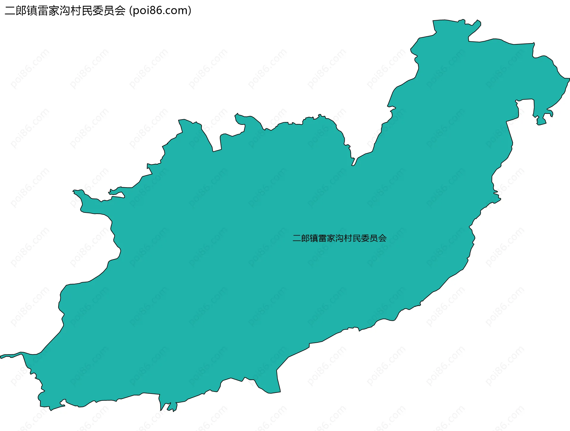 二郎镇雷家沟村民委员会边界地图