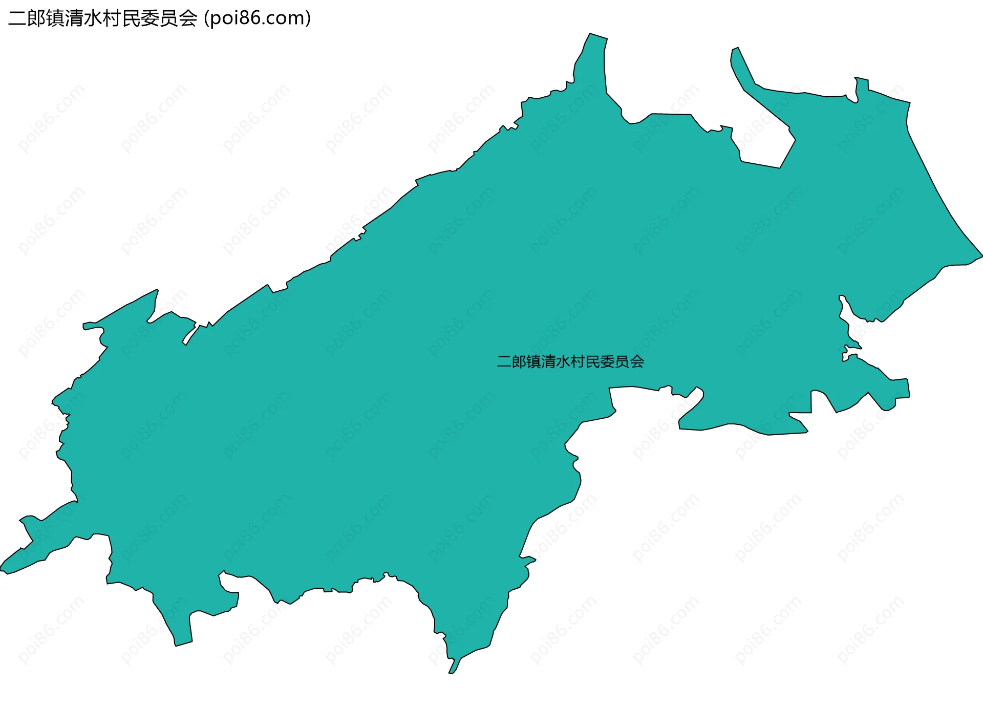 二郎镇清水村民委员会边界地图