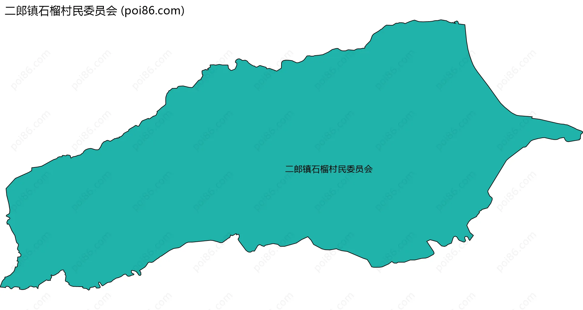 二郎镇石榴村民委员会边界地图