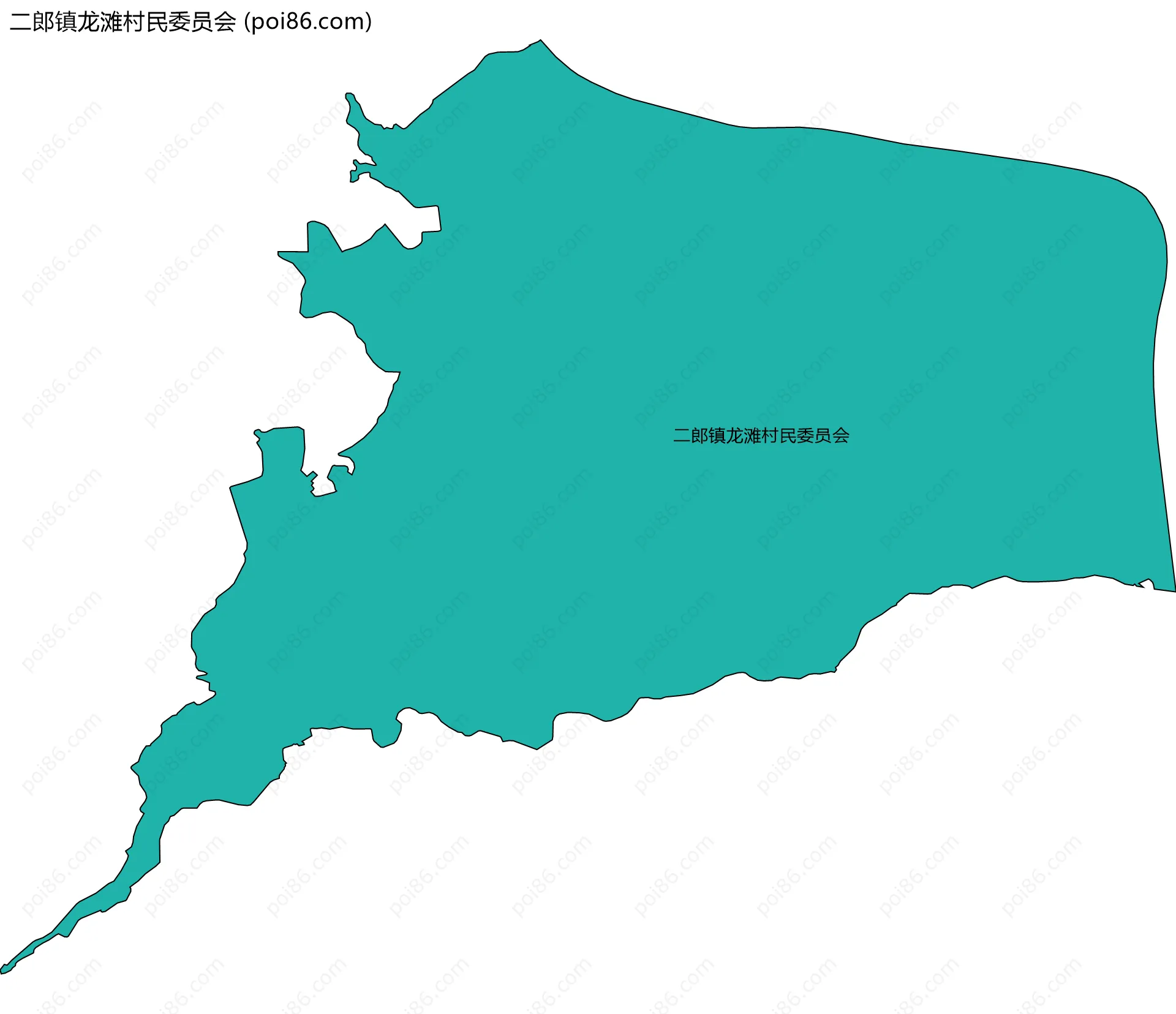 二郎镇龙滩村民委员会边界地图