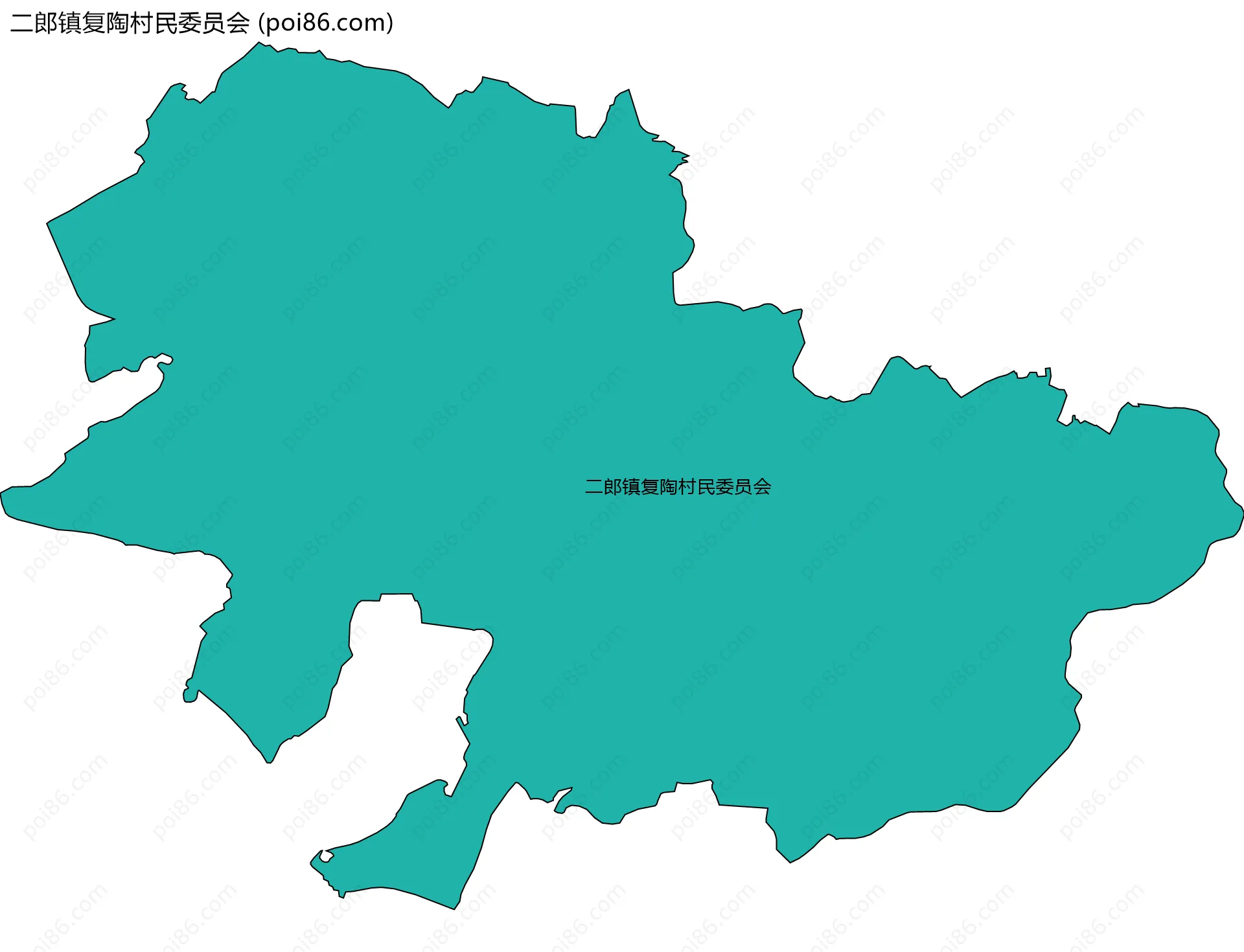 二郎镇复陶村民委员会边界地图