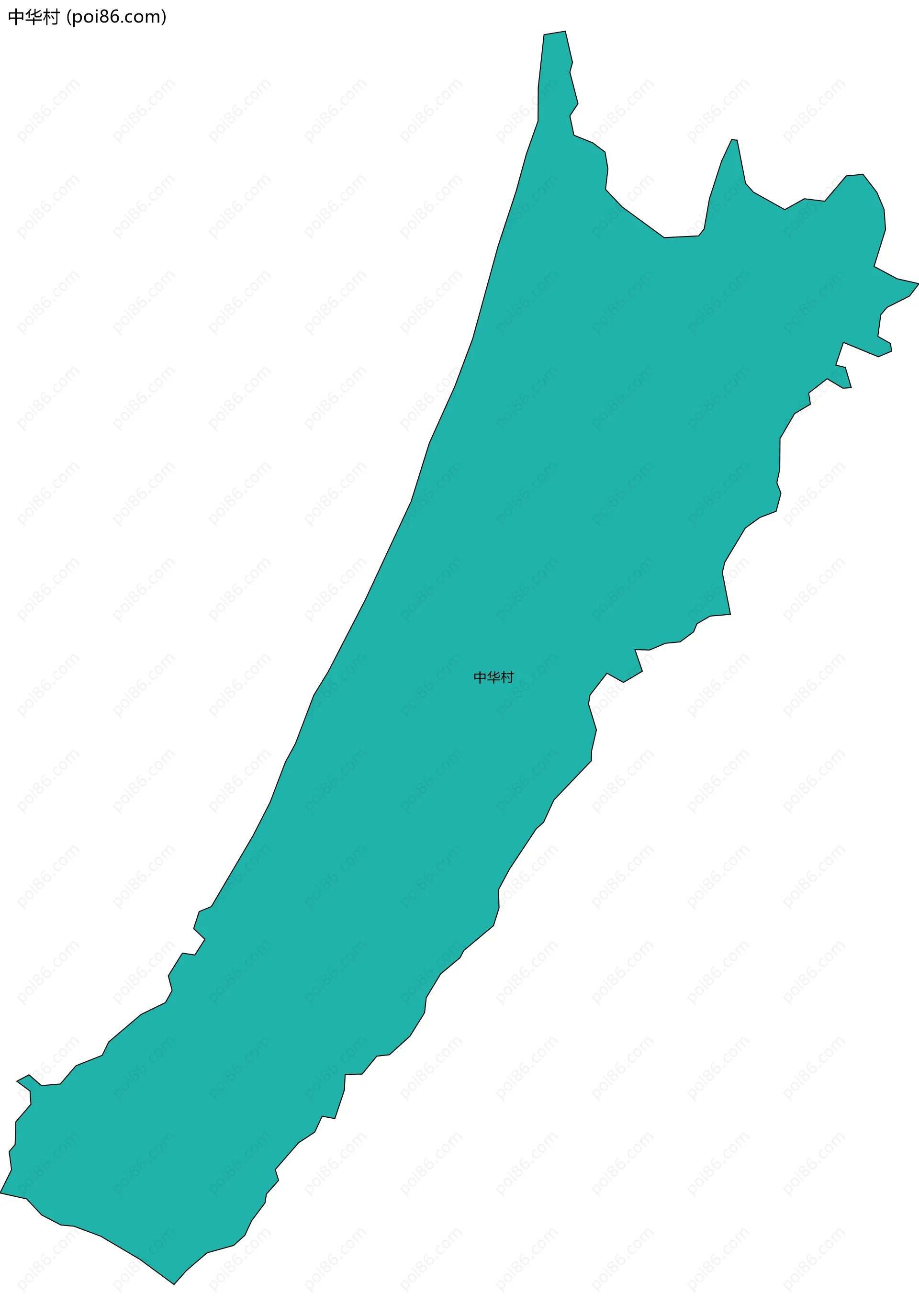 中华村边界地图