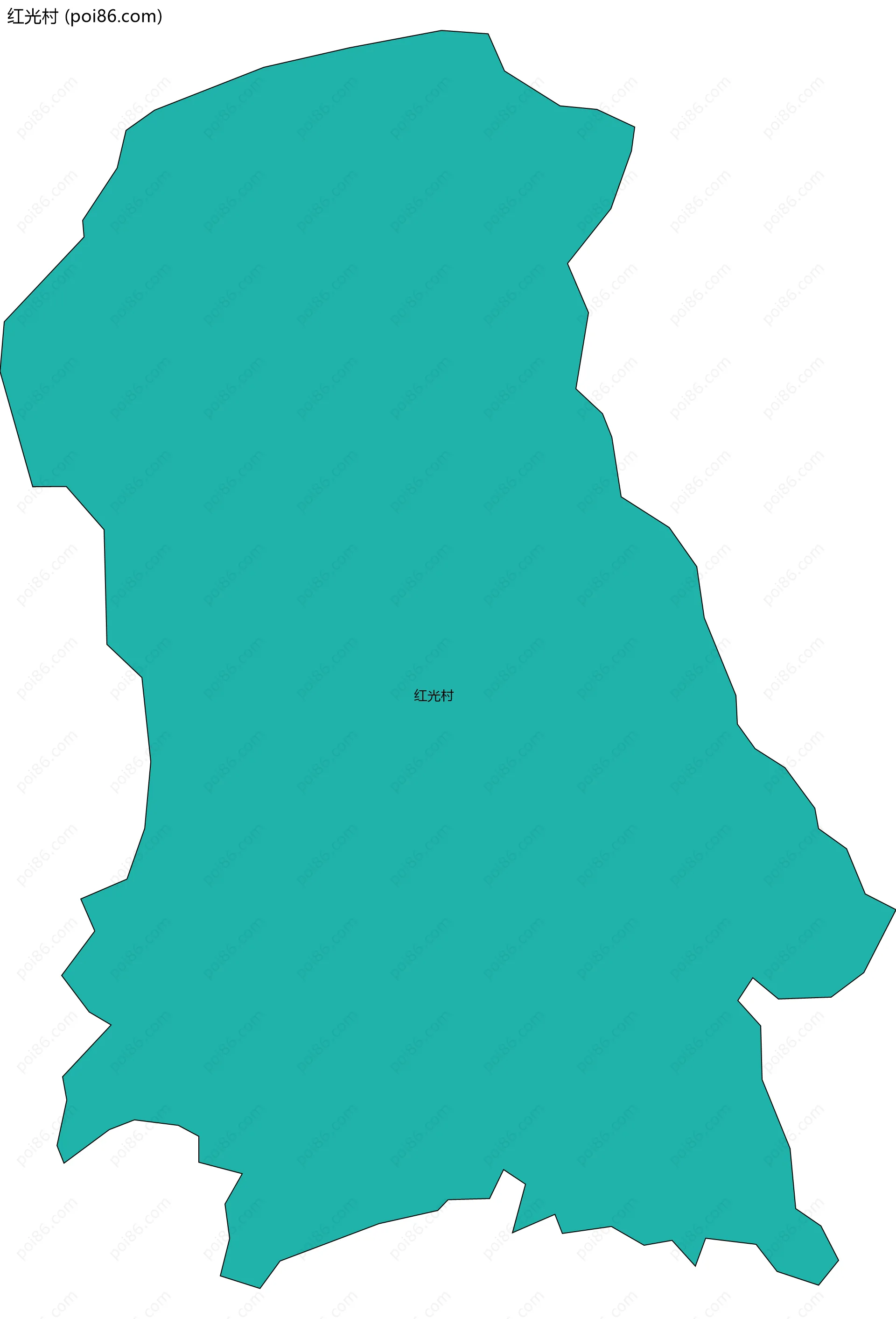 红光村边界地图