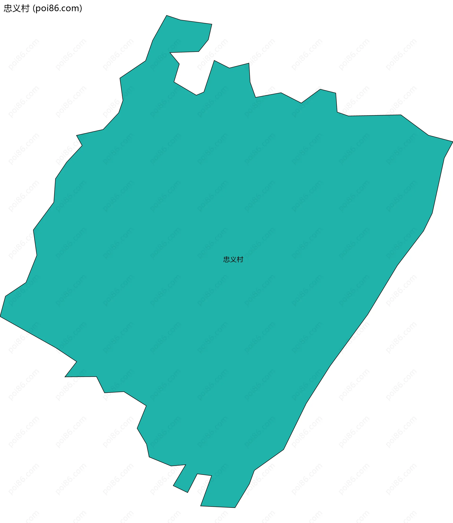 忠义村边界地图