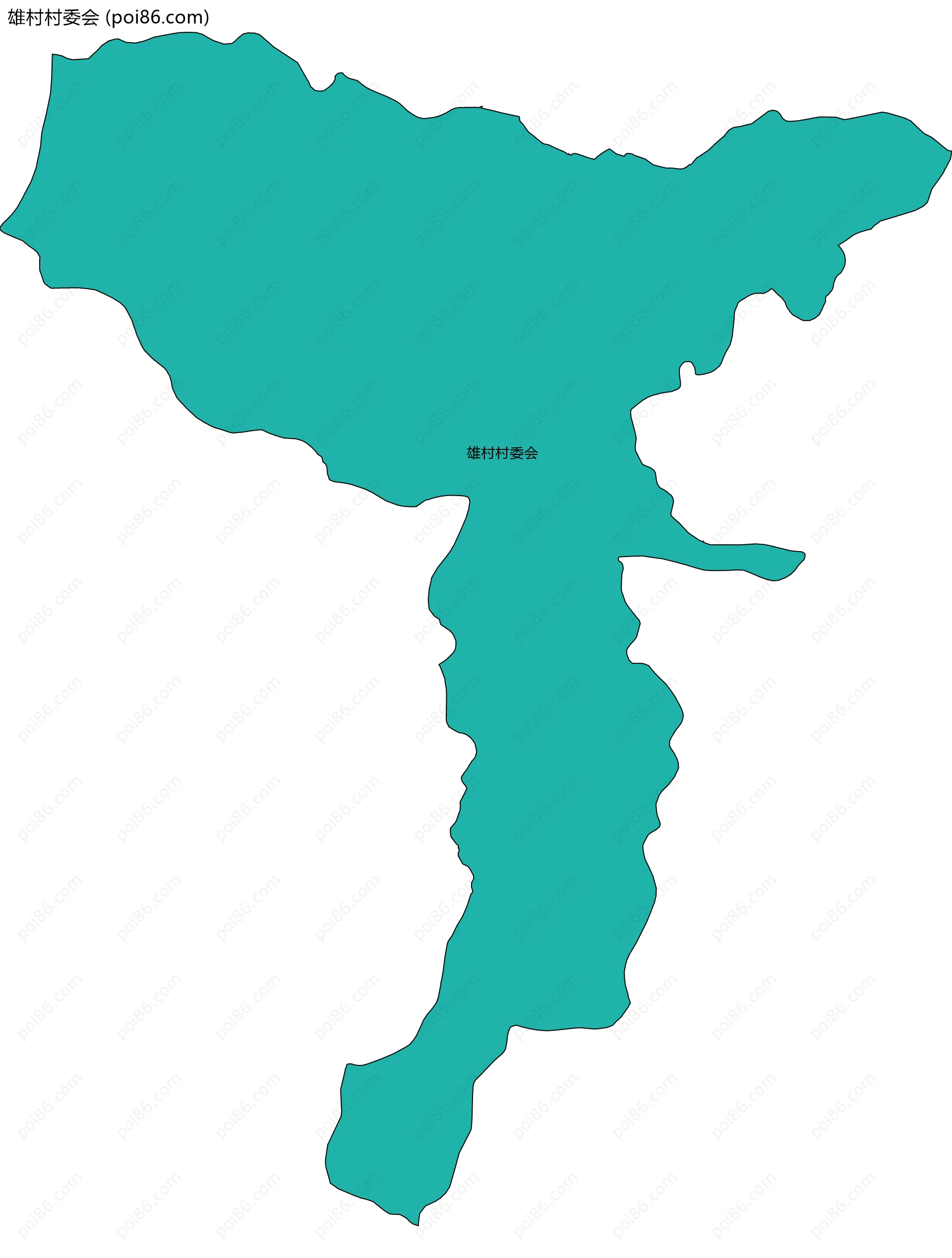 雄村村委会边界地图