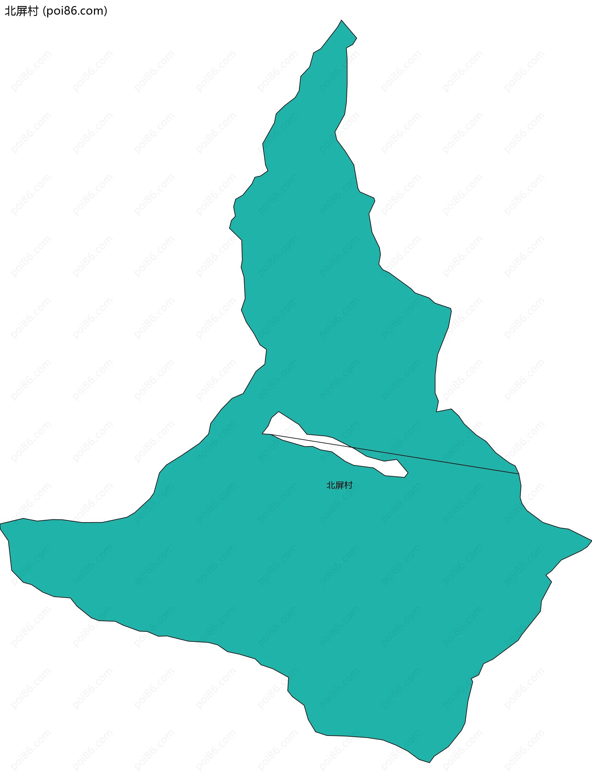 北屏村边界地图