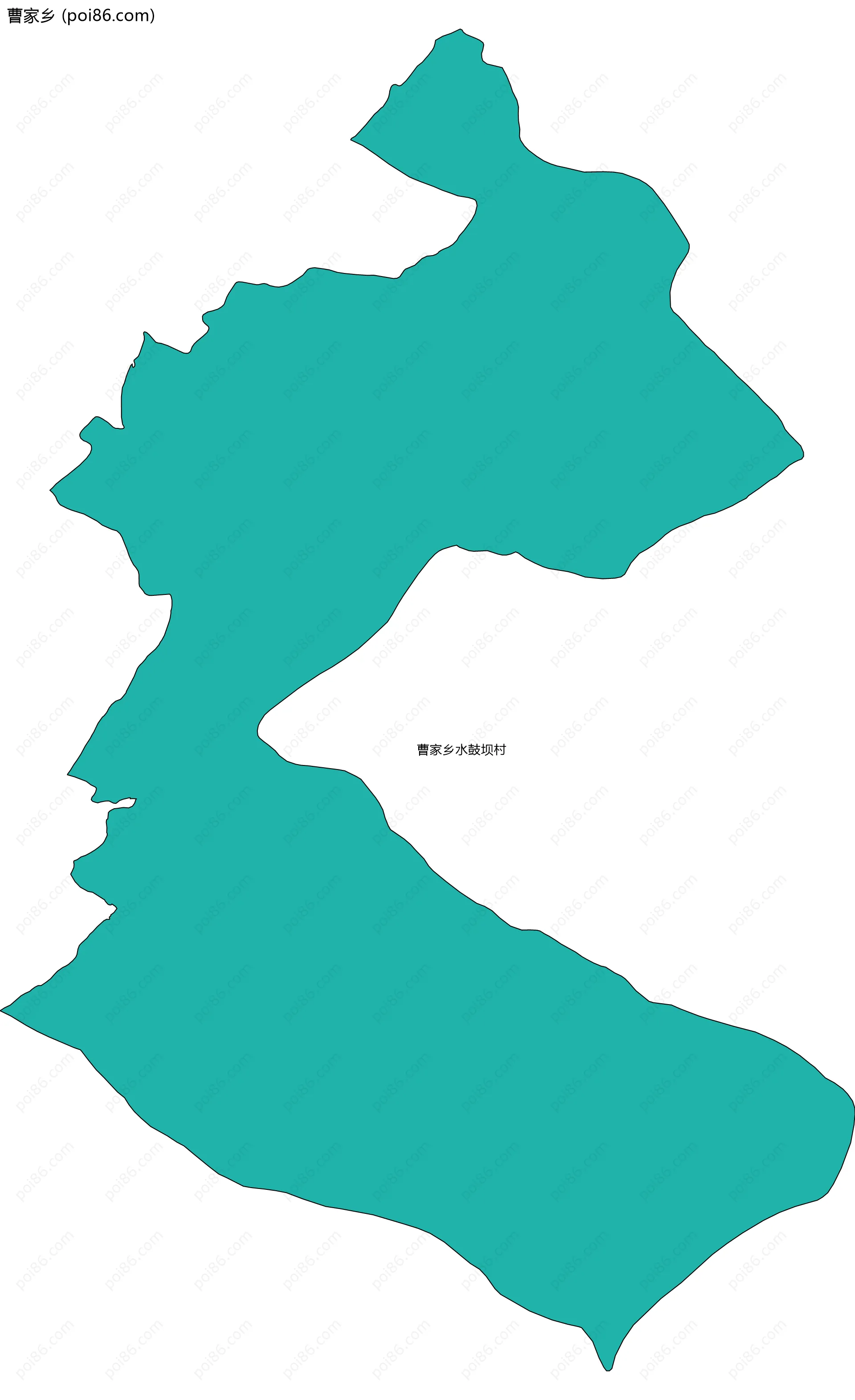 曹家乡边界地图(五级行政区划)