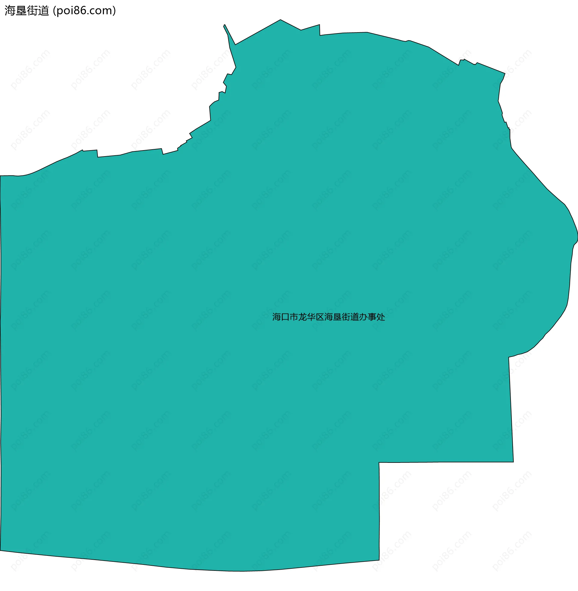 海垦街道边界地图(五级行政区划)