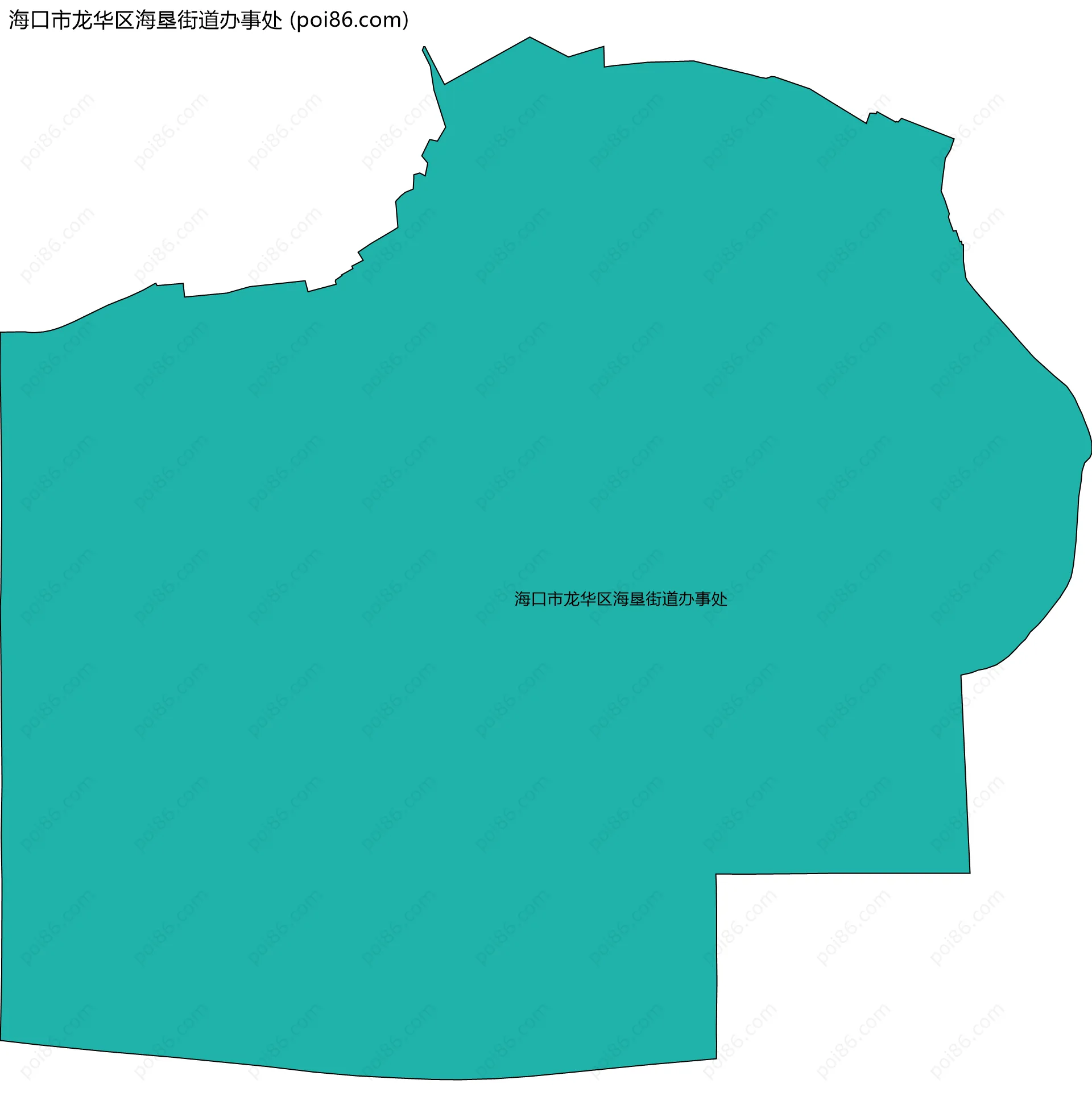 海口市龙华区海垦街道办事处边界地图