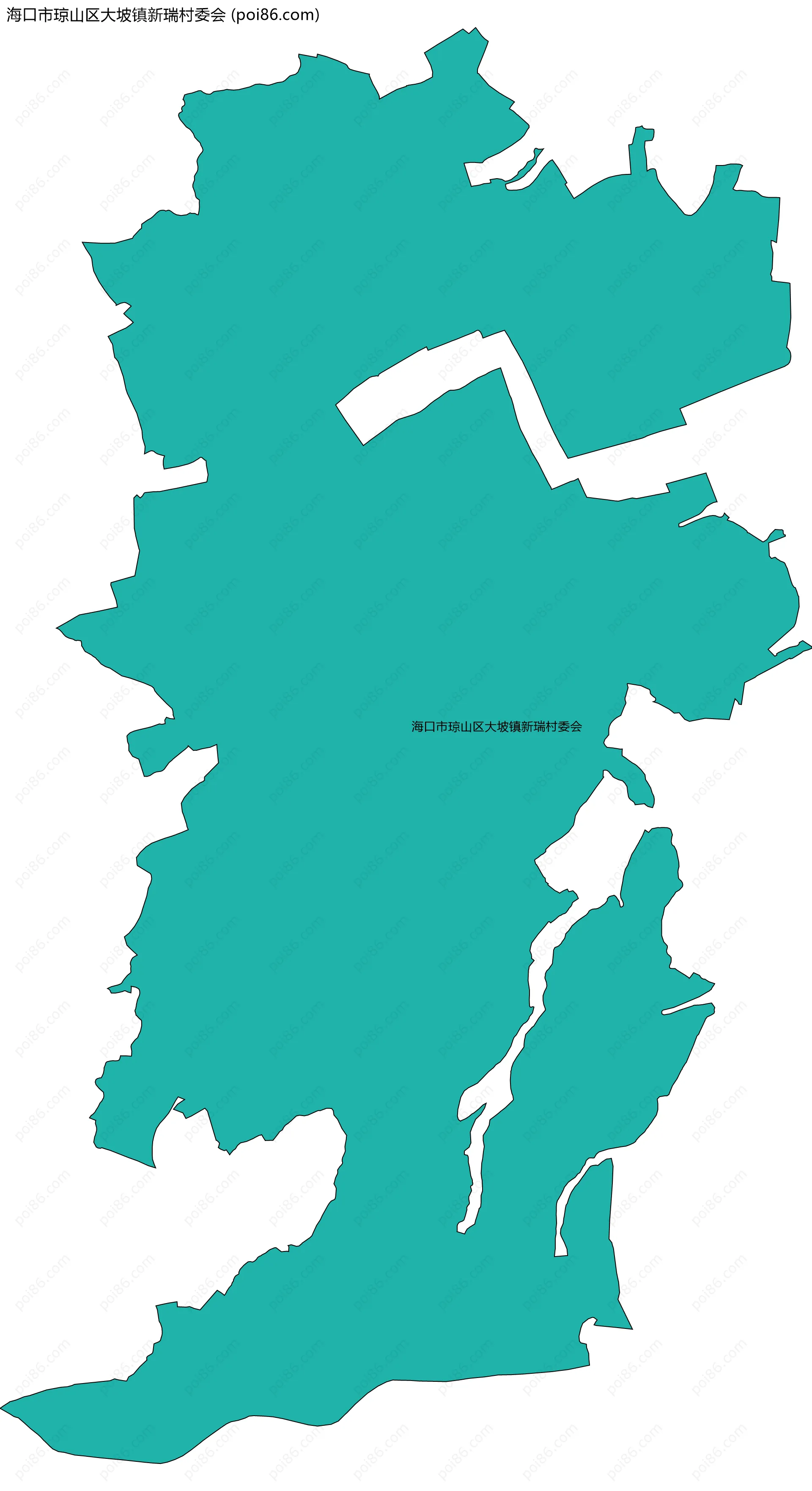 海口市琼山区大坡镇新瑞村委会边界地图