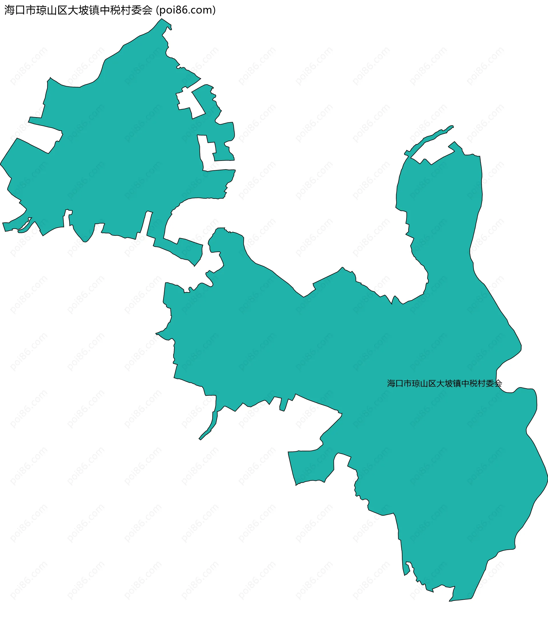海口市琼山区大坡镇中税村委会边界地图