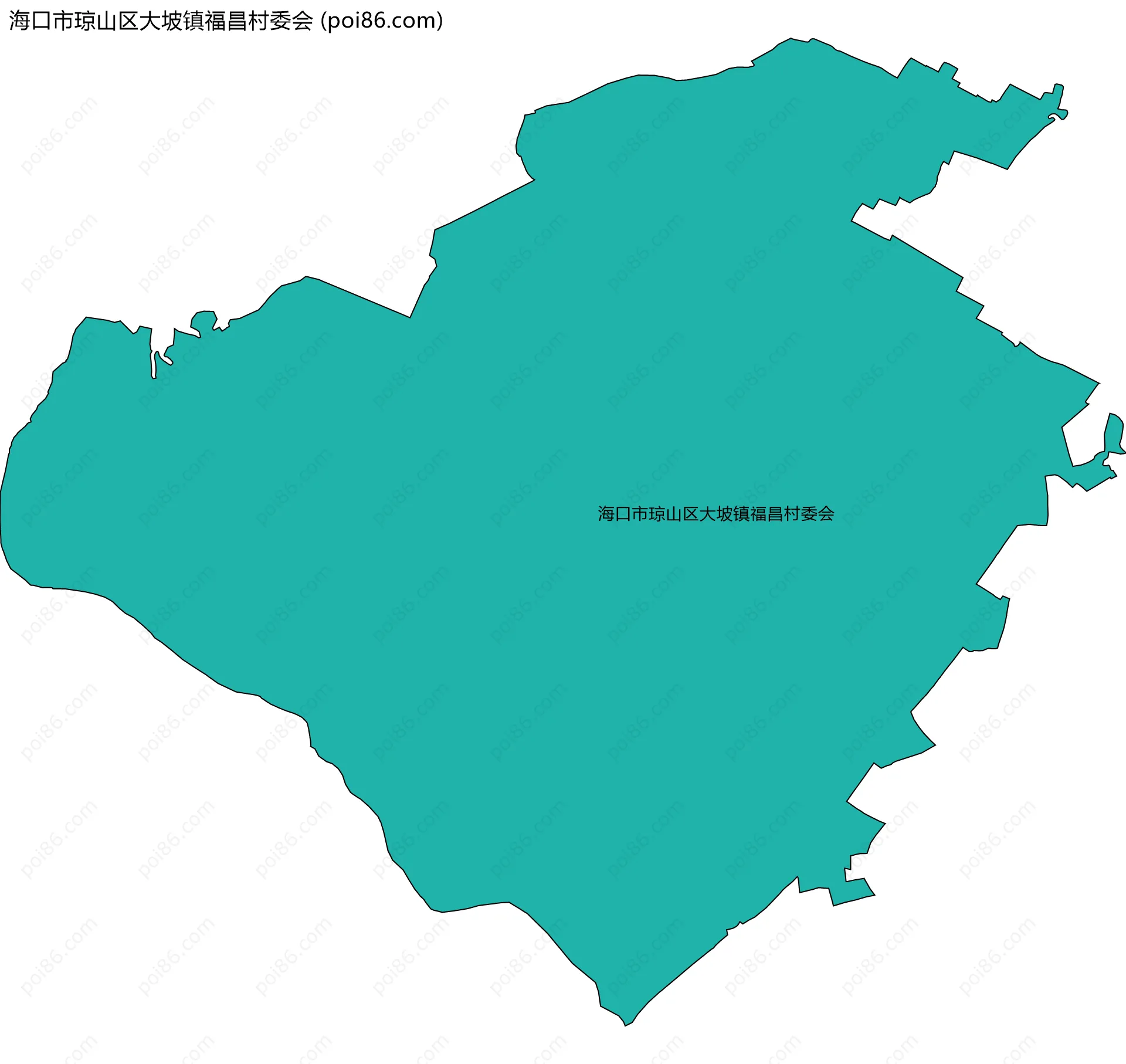 海口市琼山区大坡镇福昌村委会边界地图