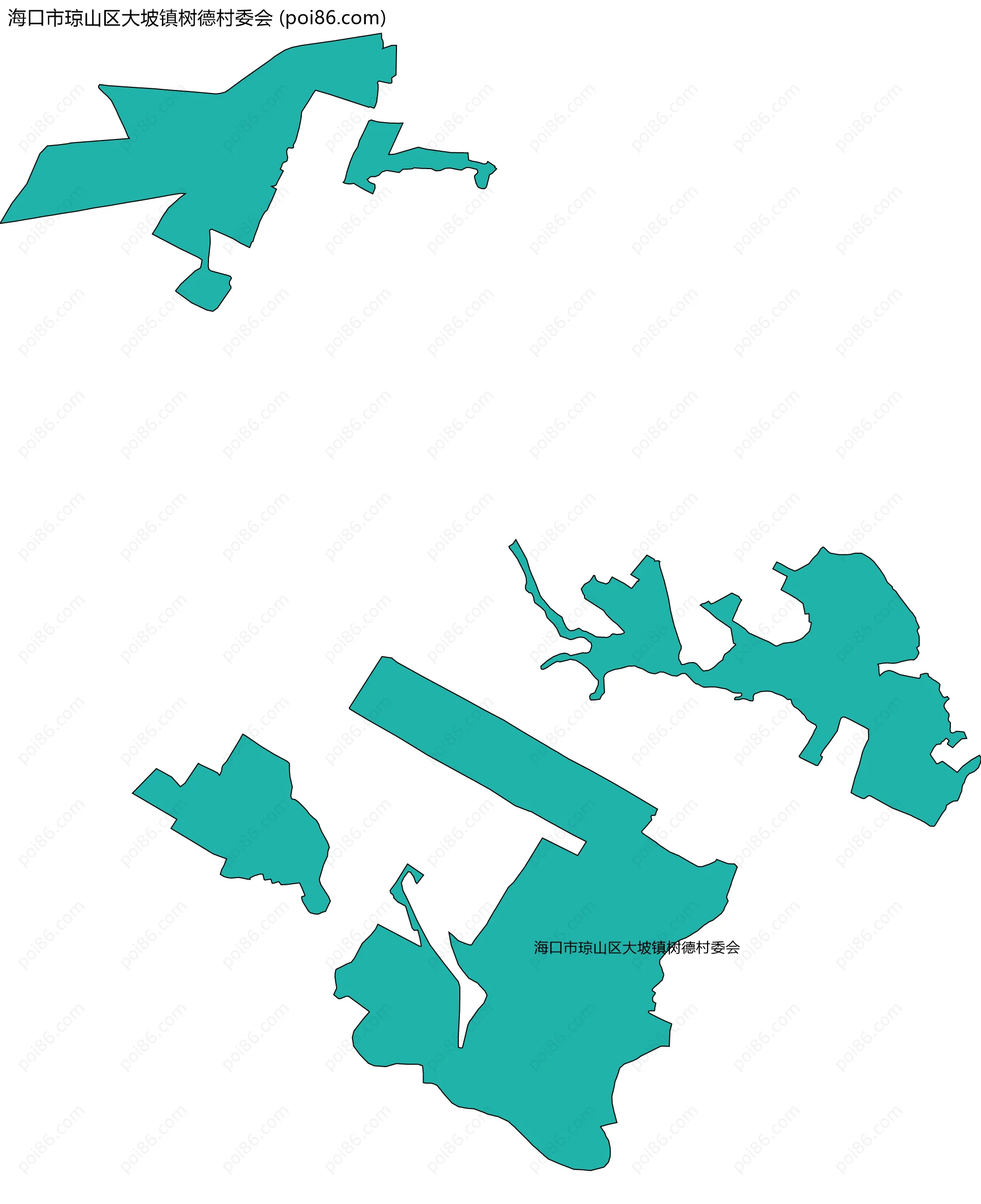 海口市琼山区大坡镇树德村委会边界地图