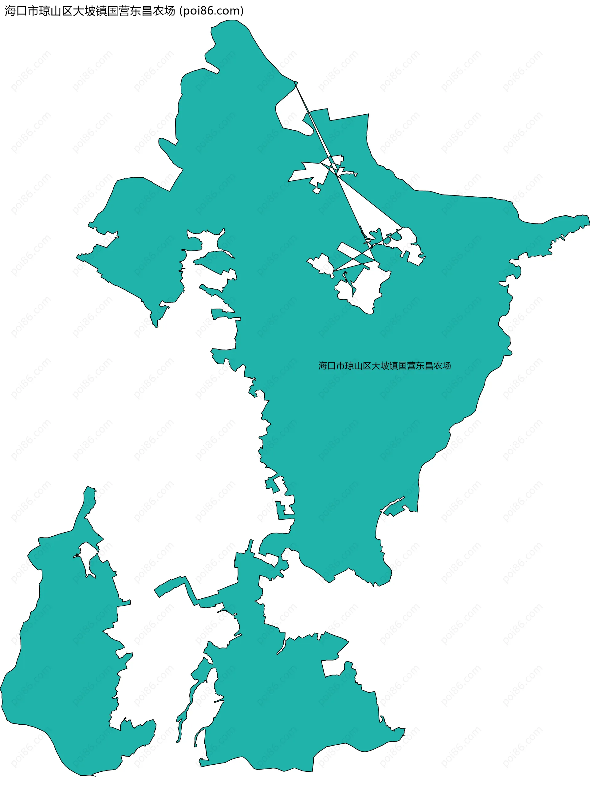 海口市琼山区大坡镇国营东昌农场边界地图