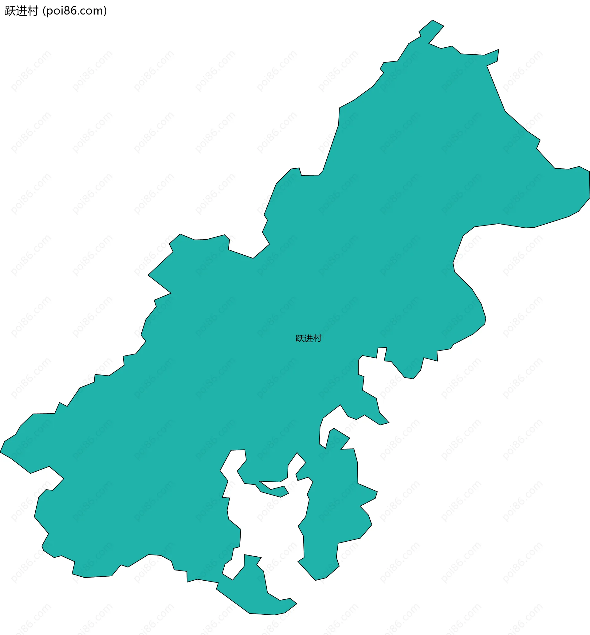 跃进村边界地图