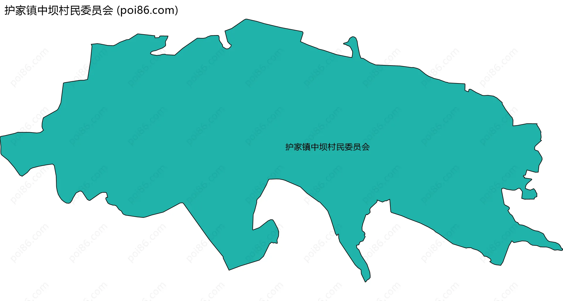护家镇中坝村民委员会边界地图