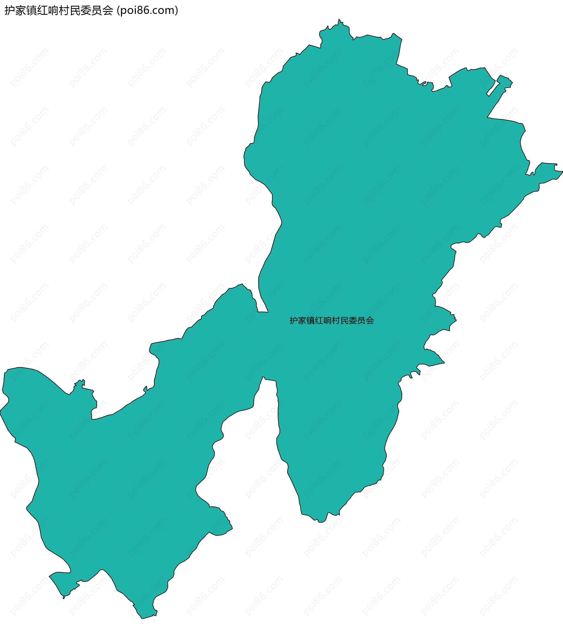 护家镇红响村民委员会边界地图