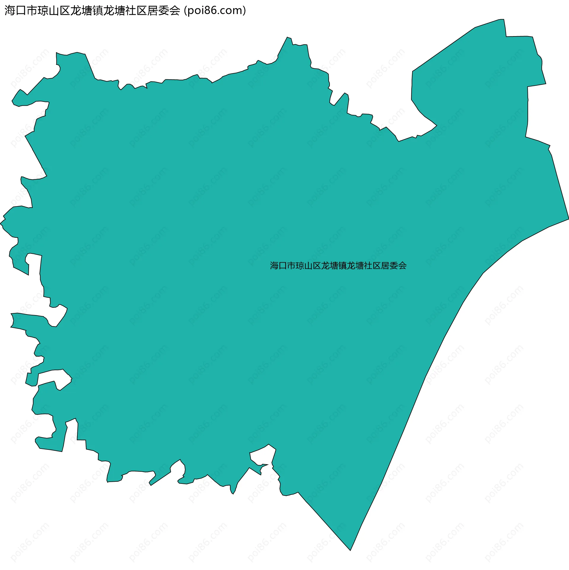 海口市琼山区龙塘镇龙塘社区居委会边界地图