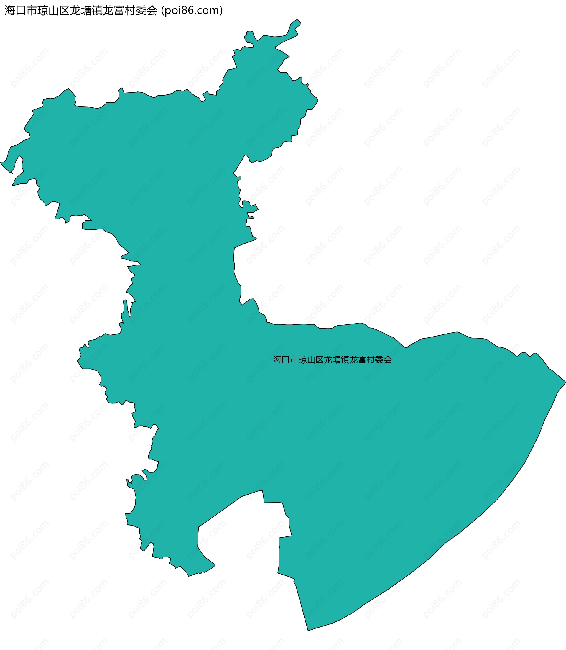 海口市琼山区龙塘镇龙富村委会边界地图