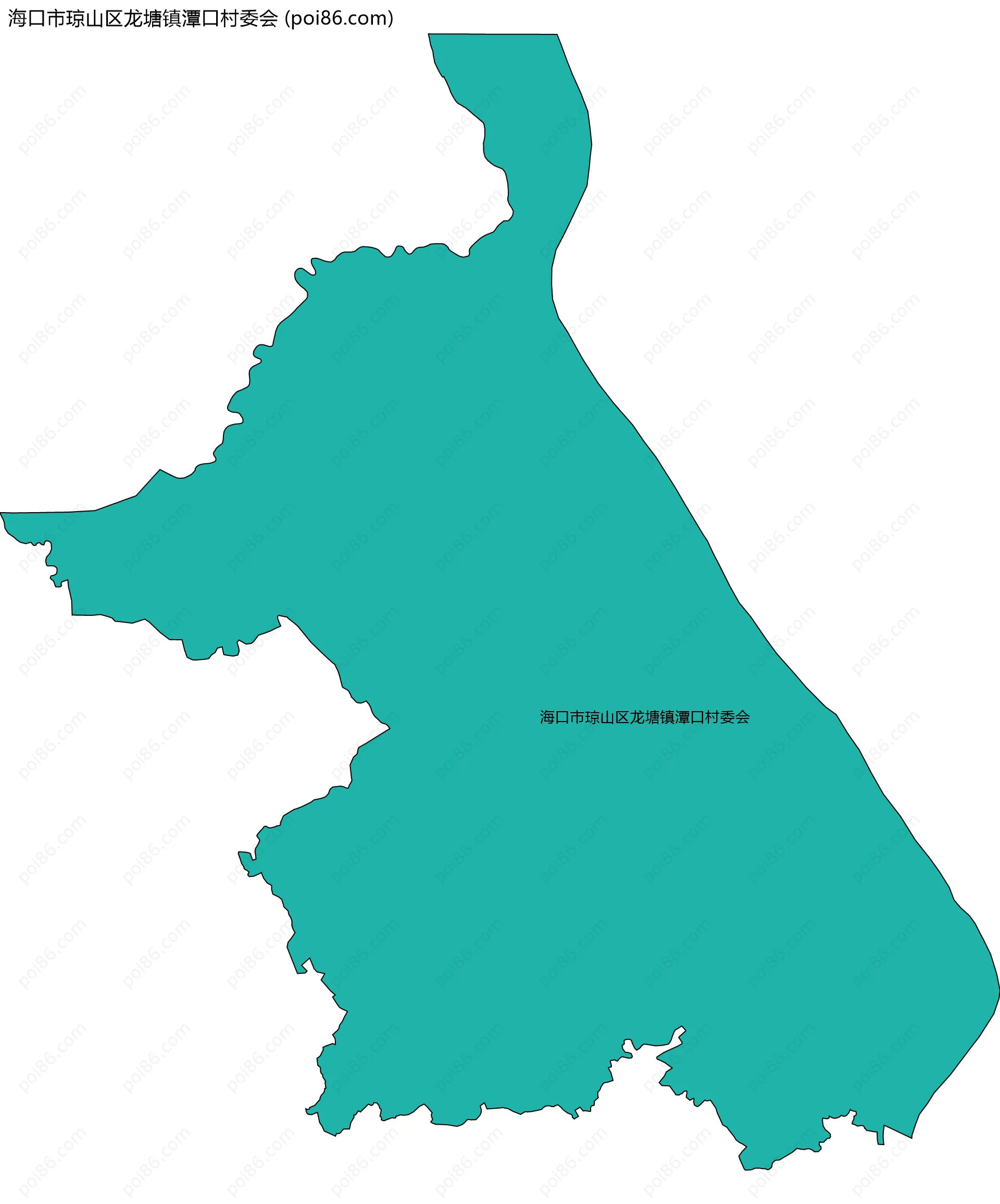 海口市琼山区龙塘镇潭口村委会边界地图