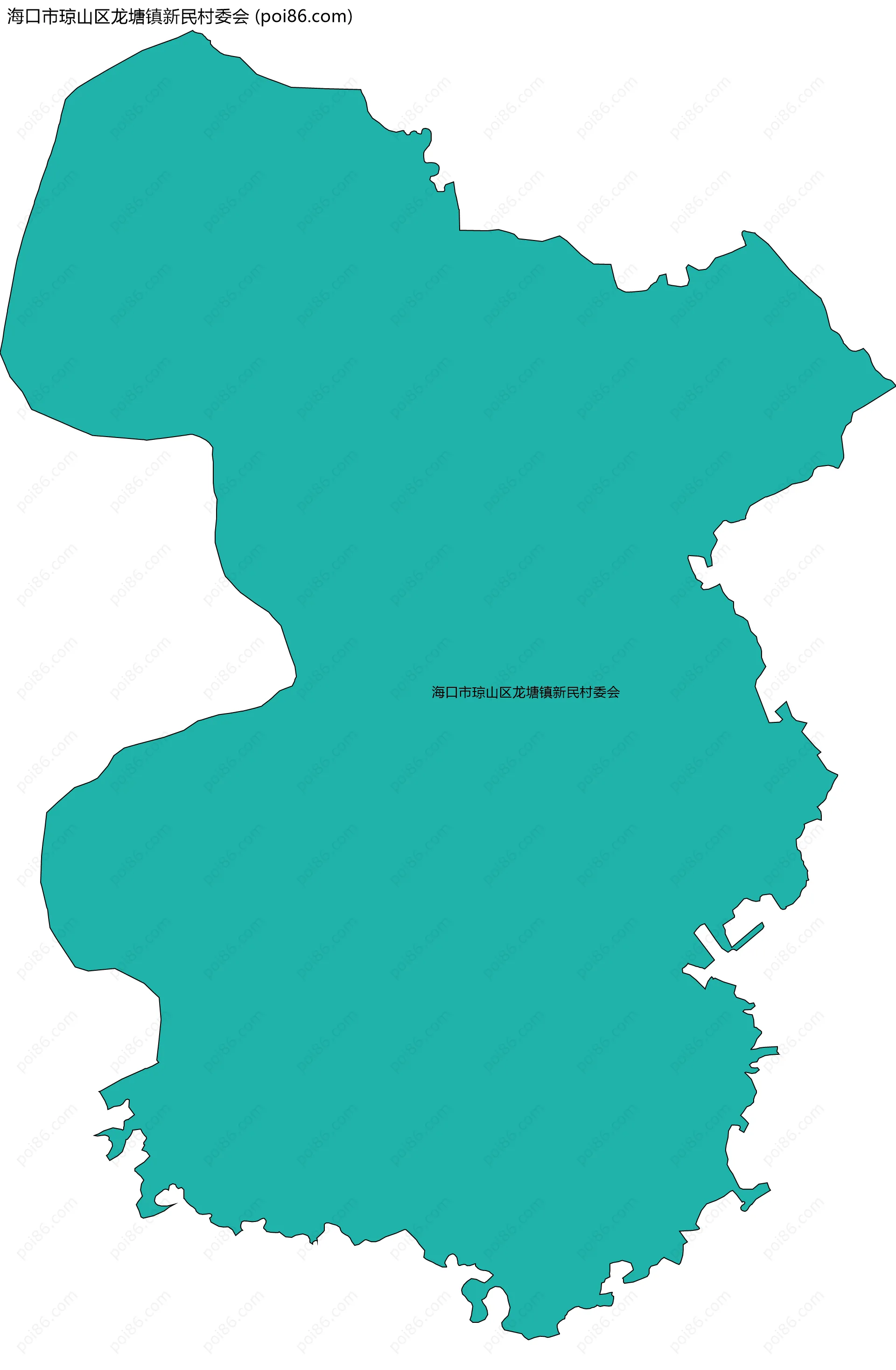 海口市琼山区龙塘镇新民村委会边界地图