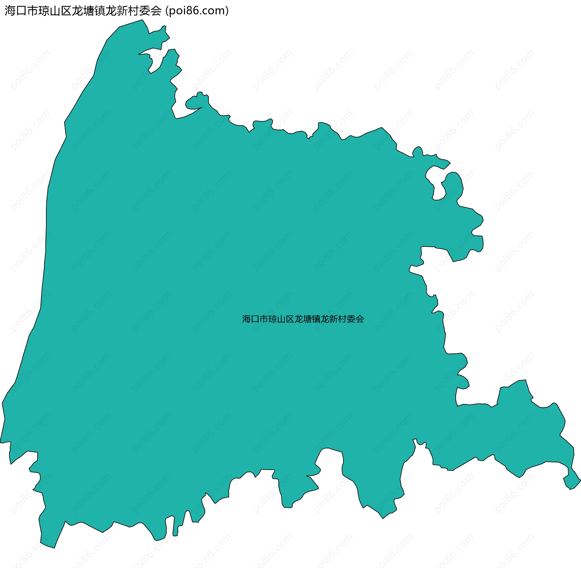 海口市琼山区龙塘镇龙新村委会边界地图