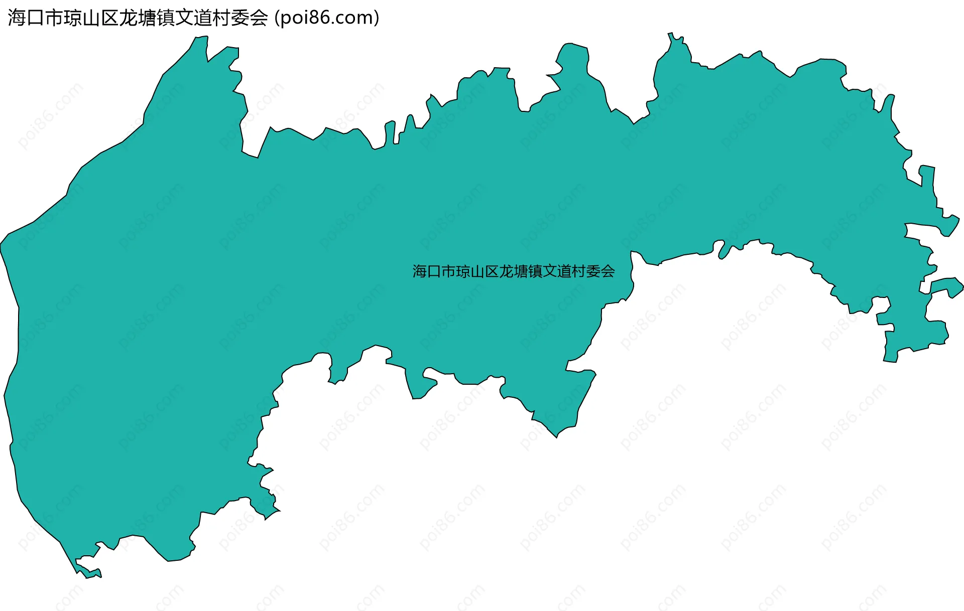 海口市琼山区龙塘镇文道村委会边界地图
