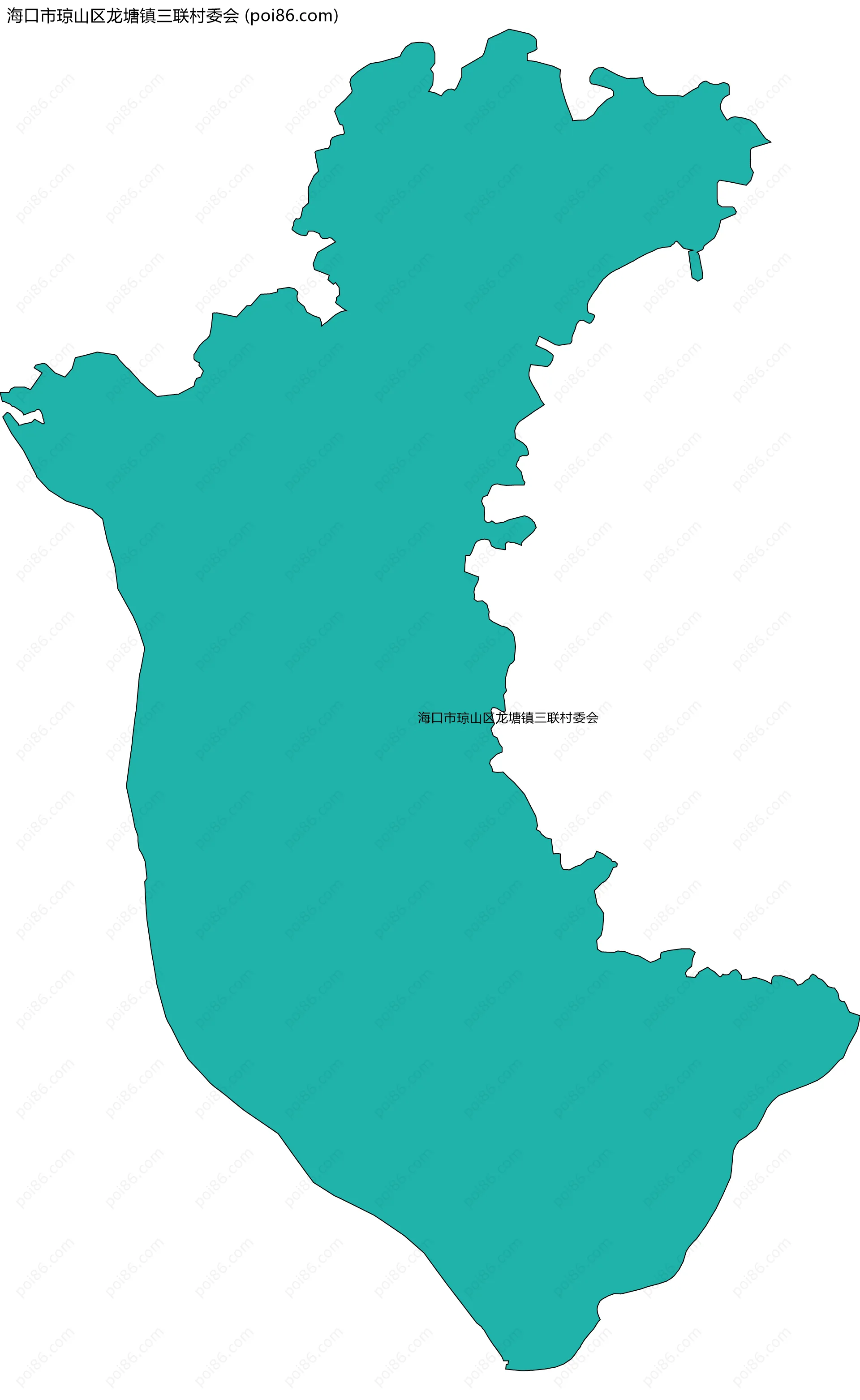 海口市琼山区龙塘镇三联村委会边界地图