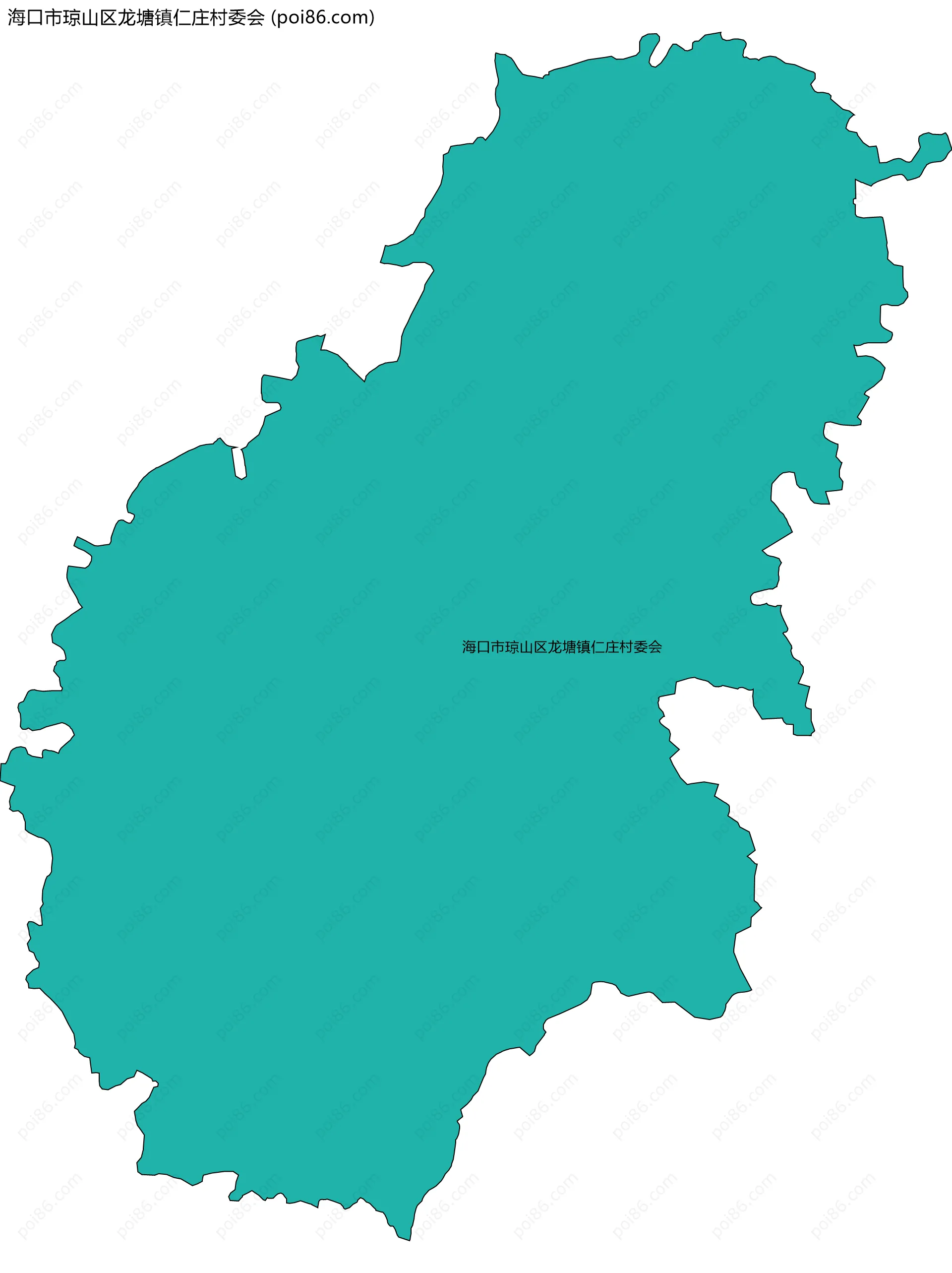 海口市琼山区龙塘镇仁庄村委会边界地图