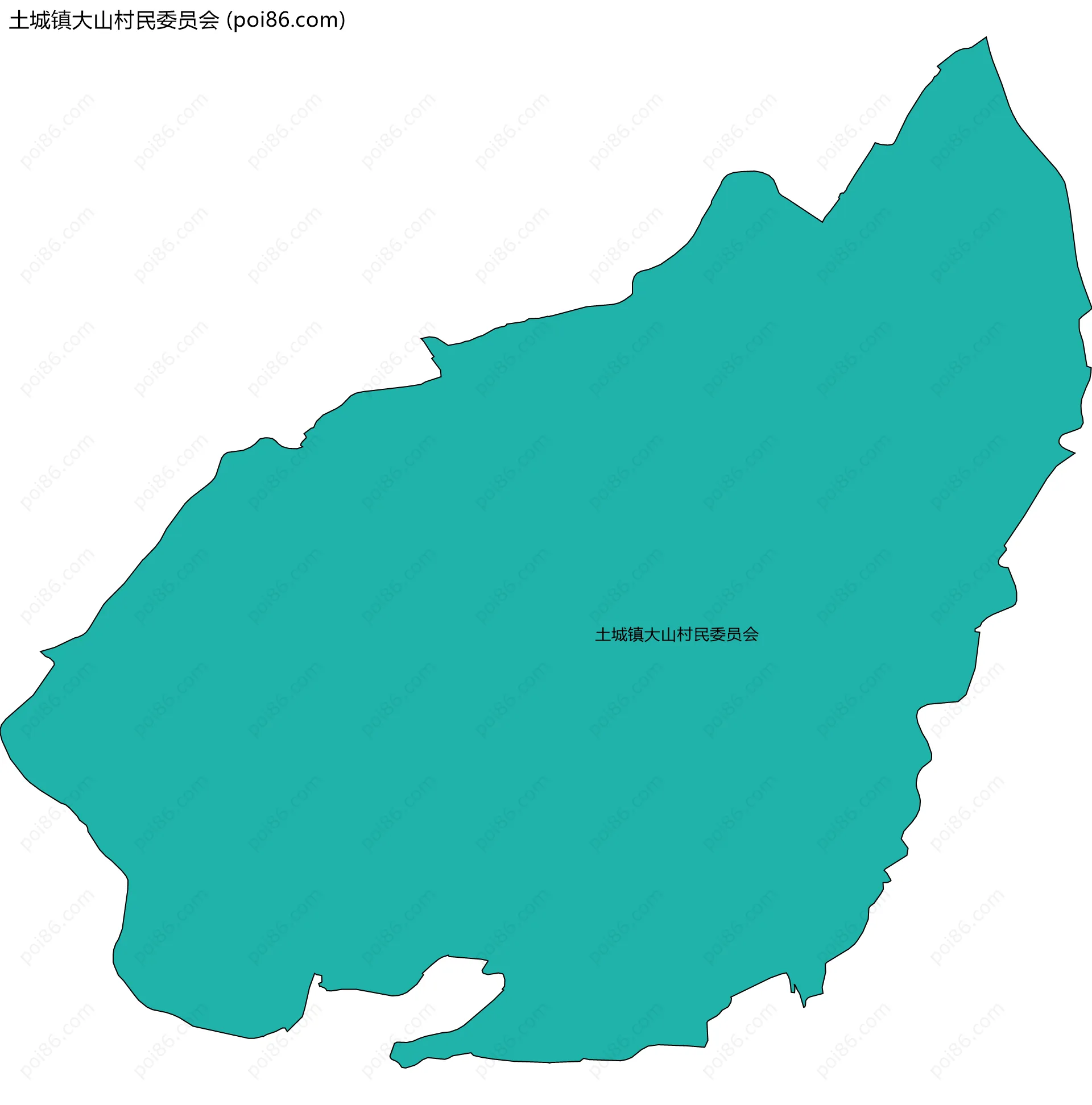 土城镇大山村民委员会边界地图