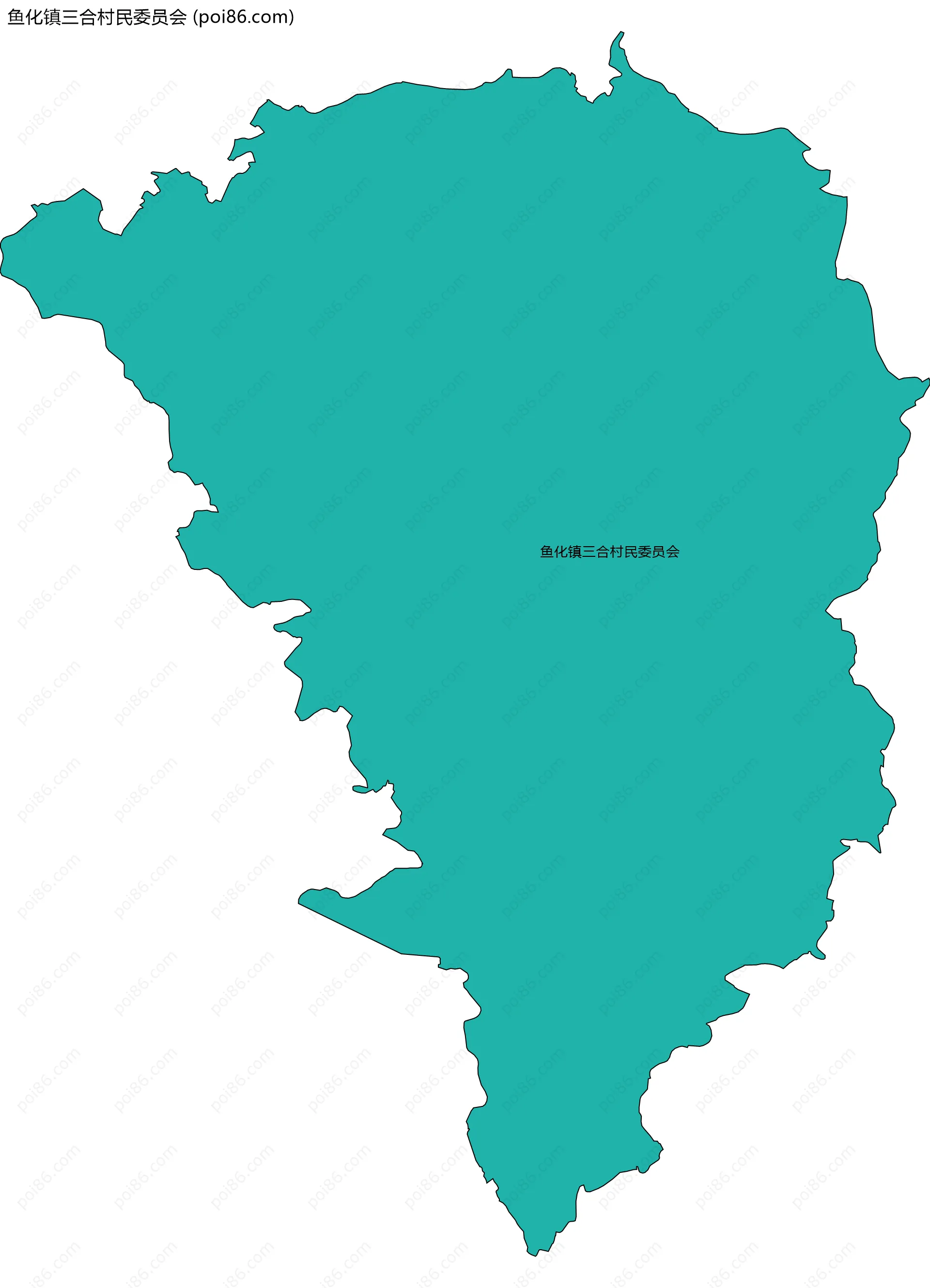 鱼化镇三合村民委员会边界地图