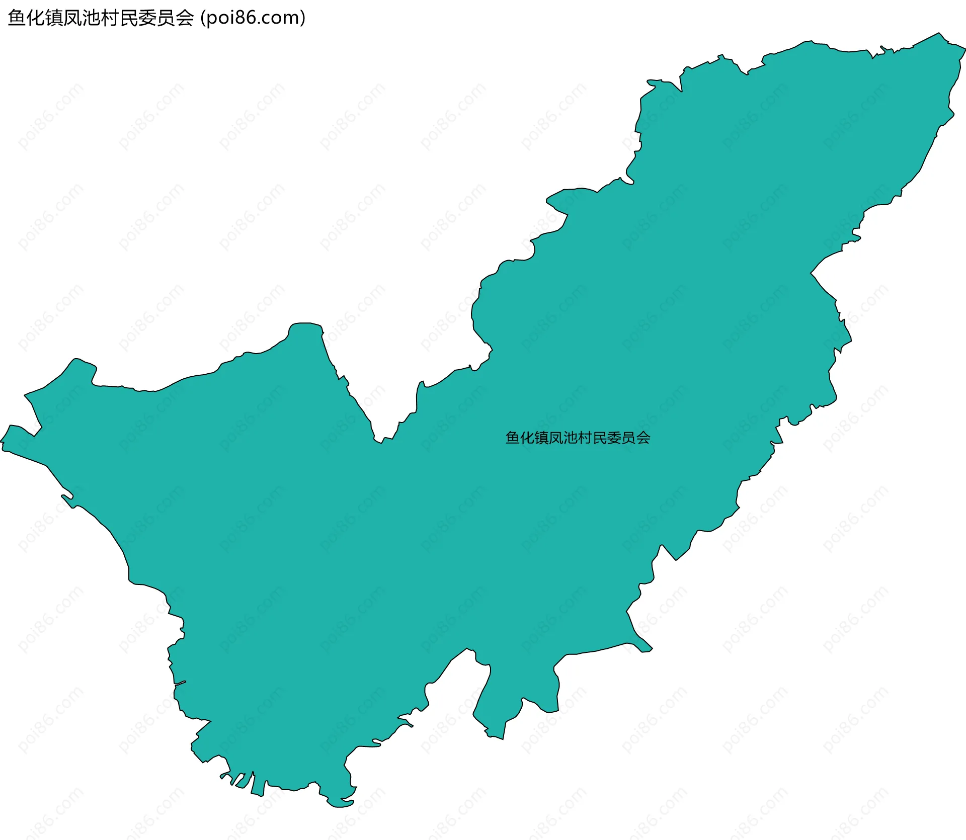 鱼化镇凤池村民委员会边界地图