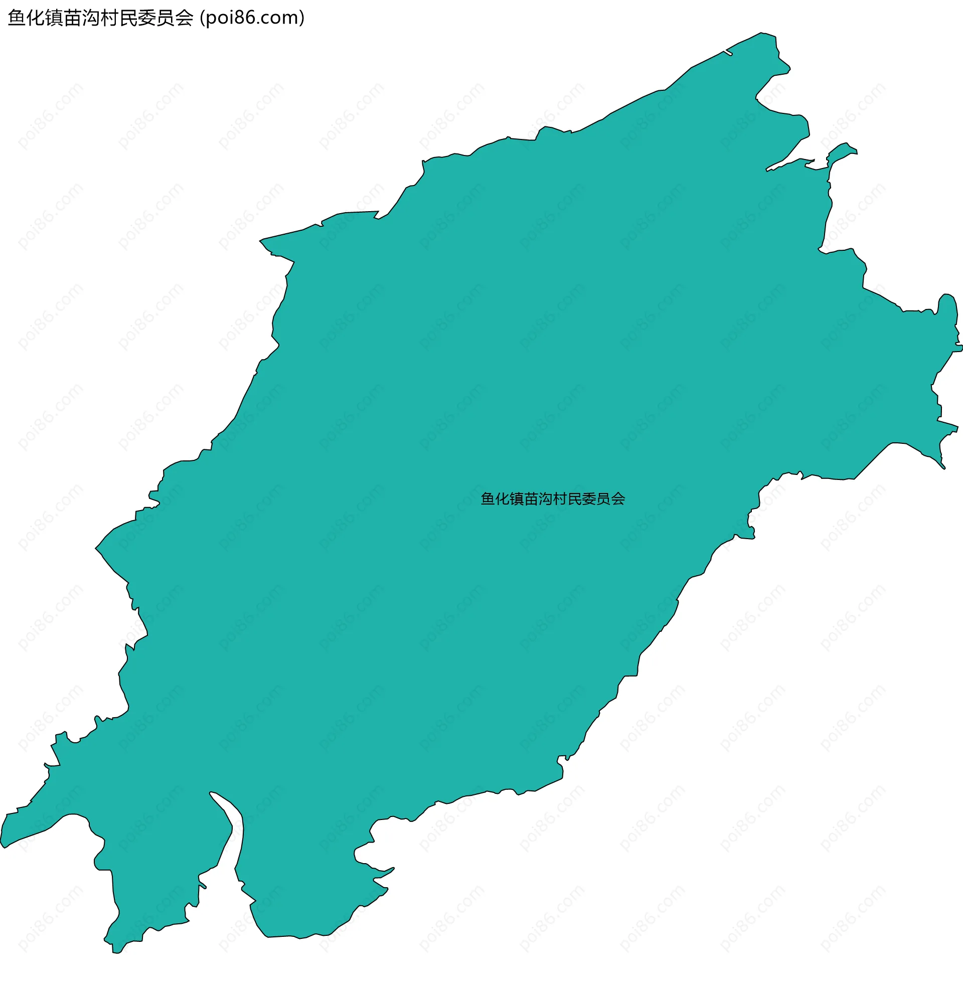 鱼化镇苗沟村民委员会边界地图