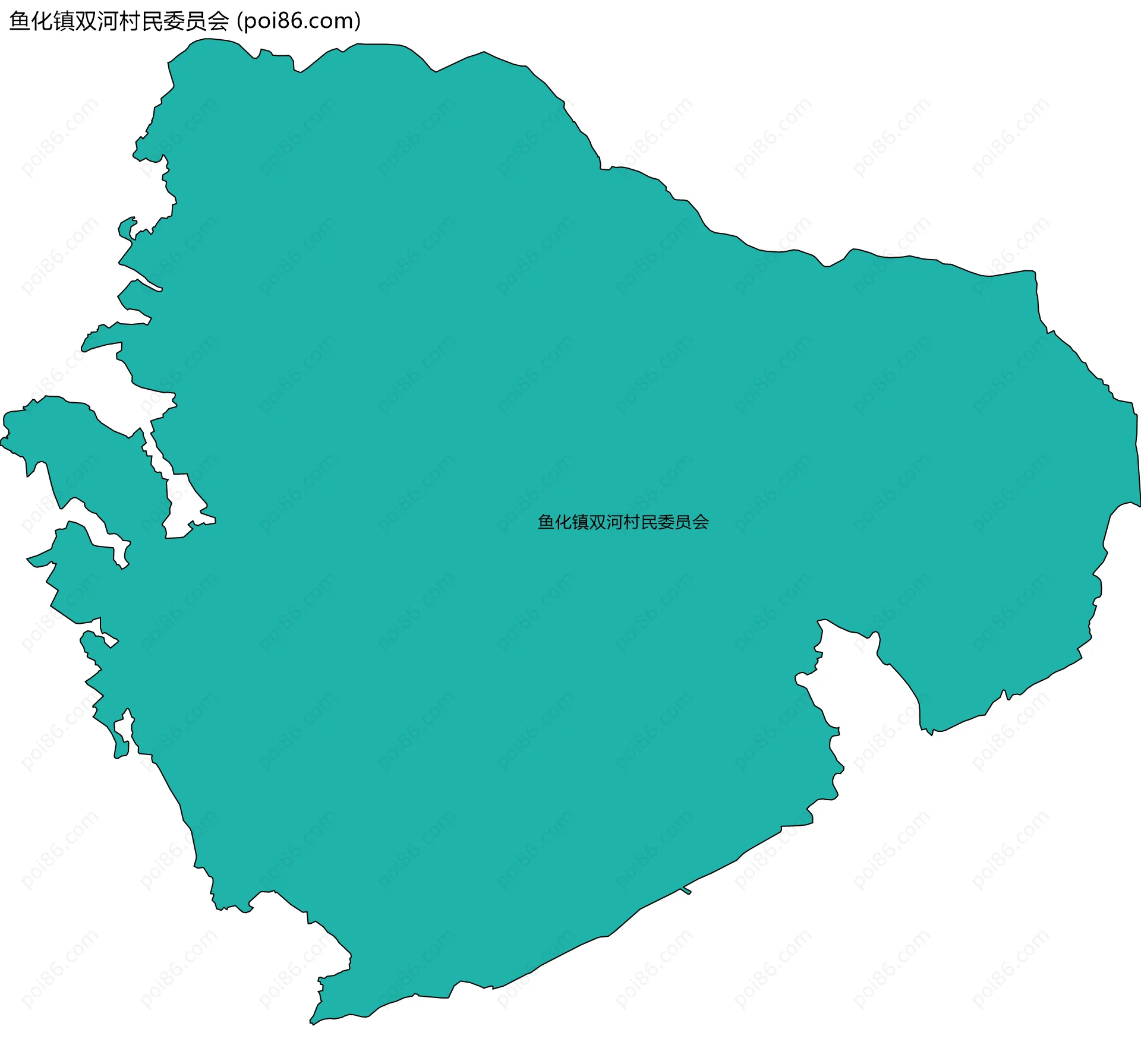 鱼化镇双河村民委员会边界地图