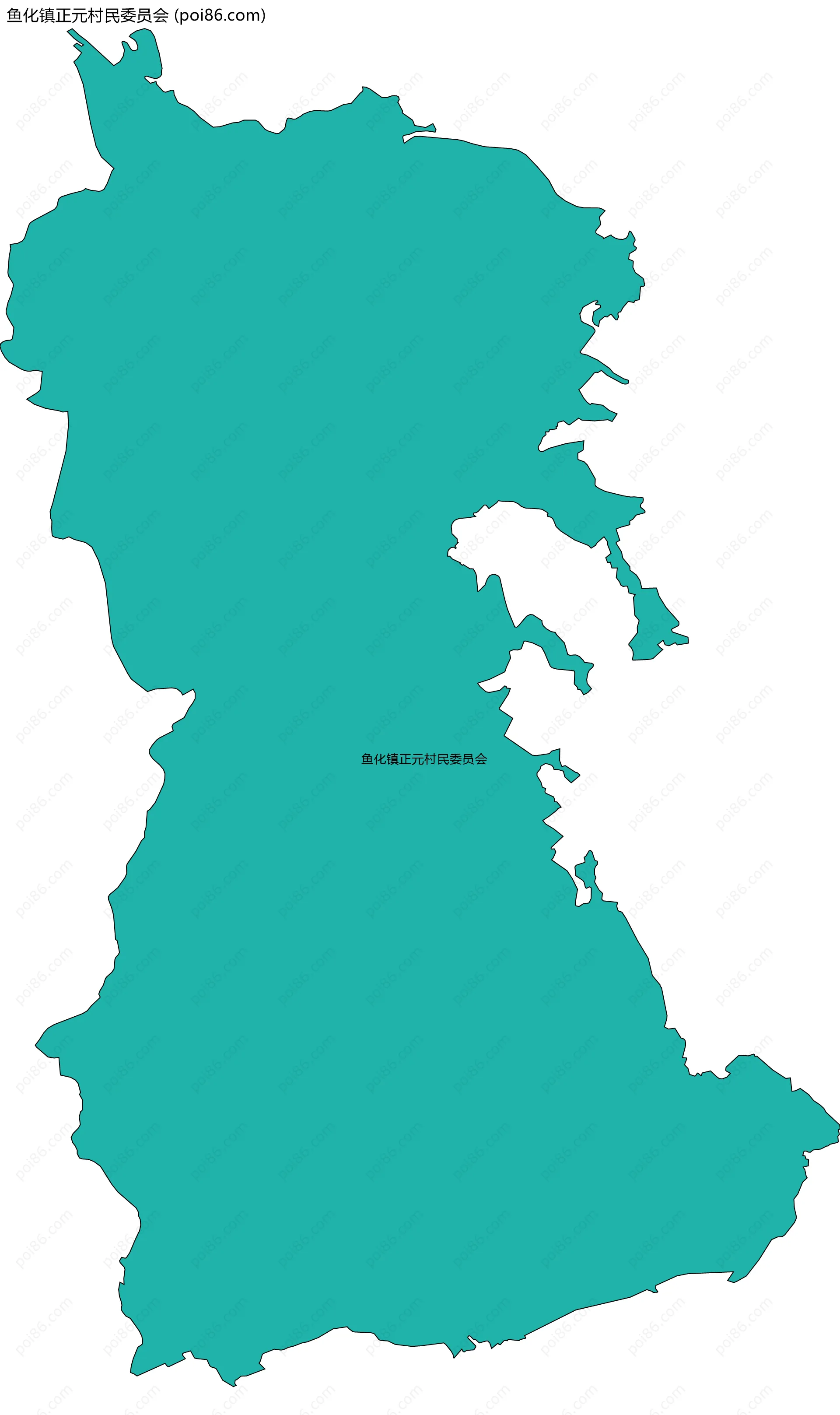 鱼化镇正元村民委员会边界地图