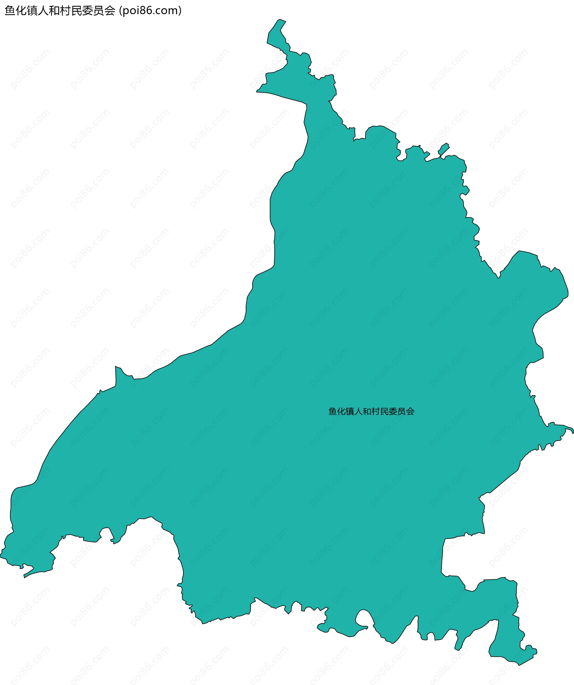 鱼化镇人和村民委员会边界地图