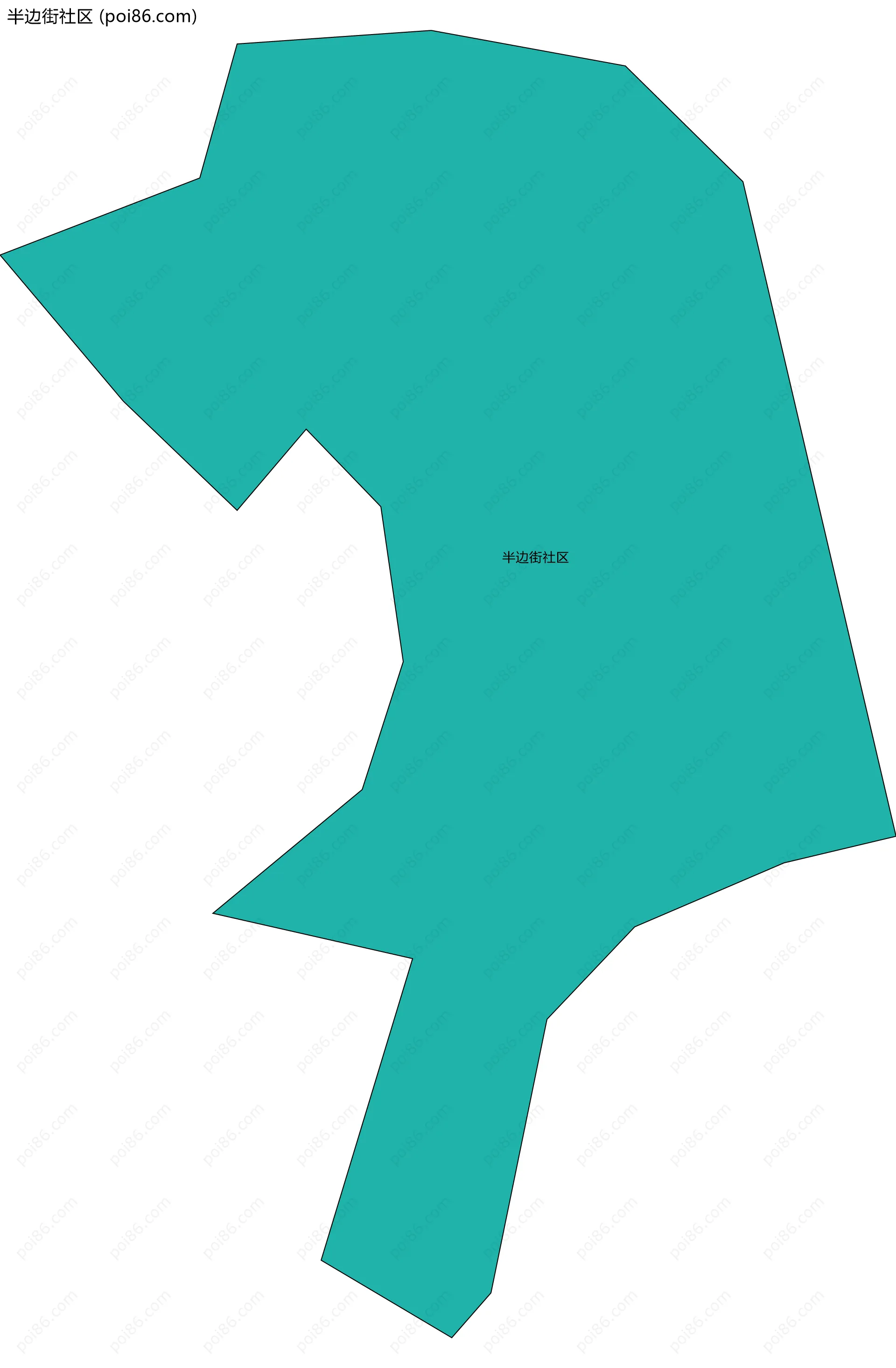 半边街社区边界地图