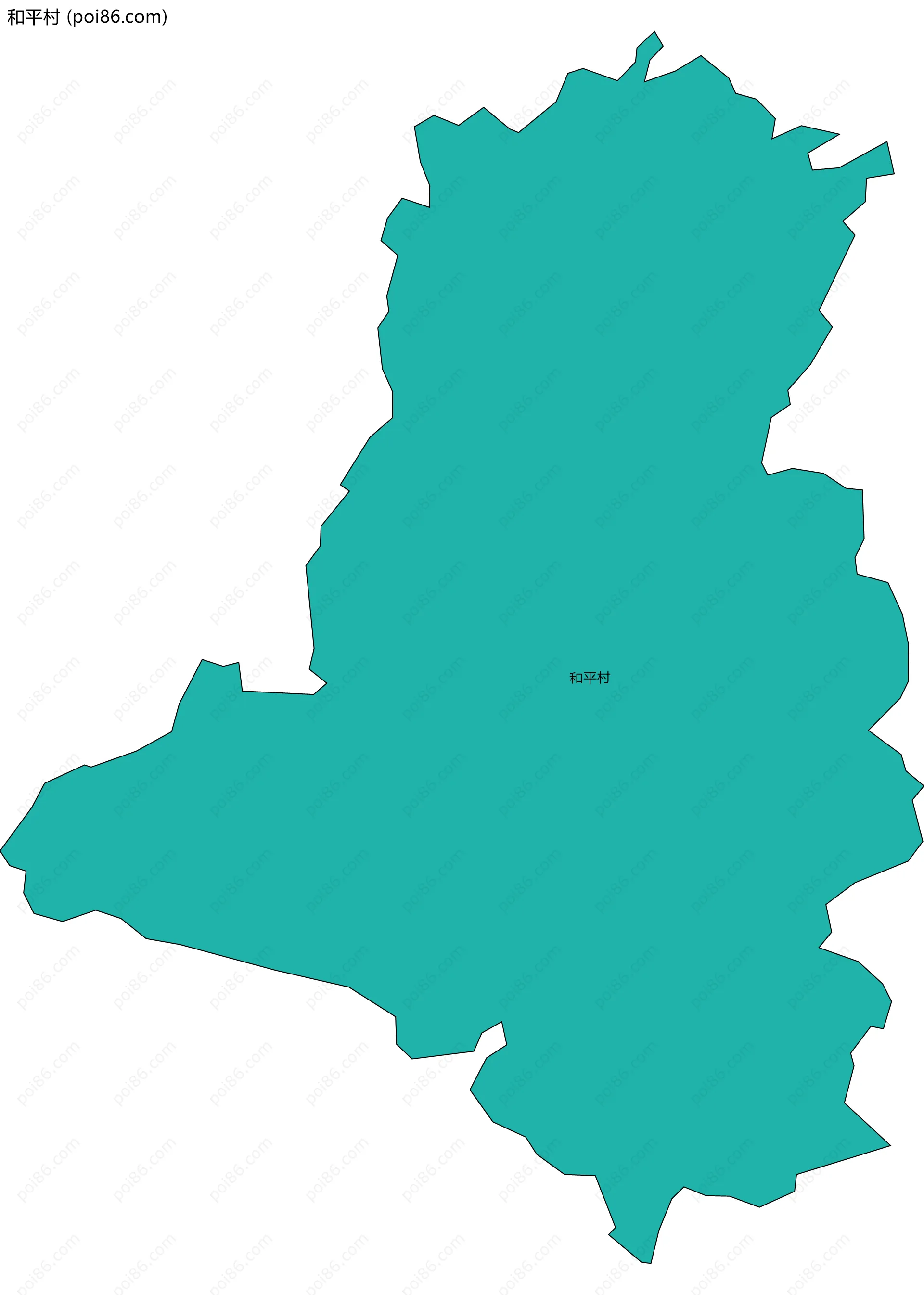 和平村边界地图